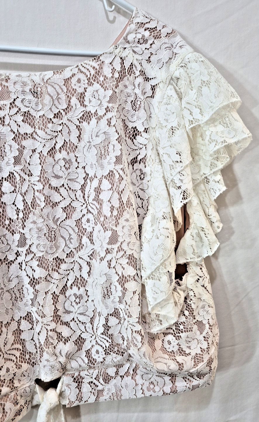 Arula Womens 2X Ivory Romantic Lace Boho Cottagecore Top NWT