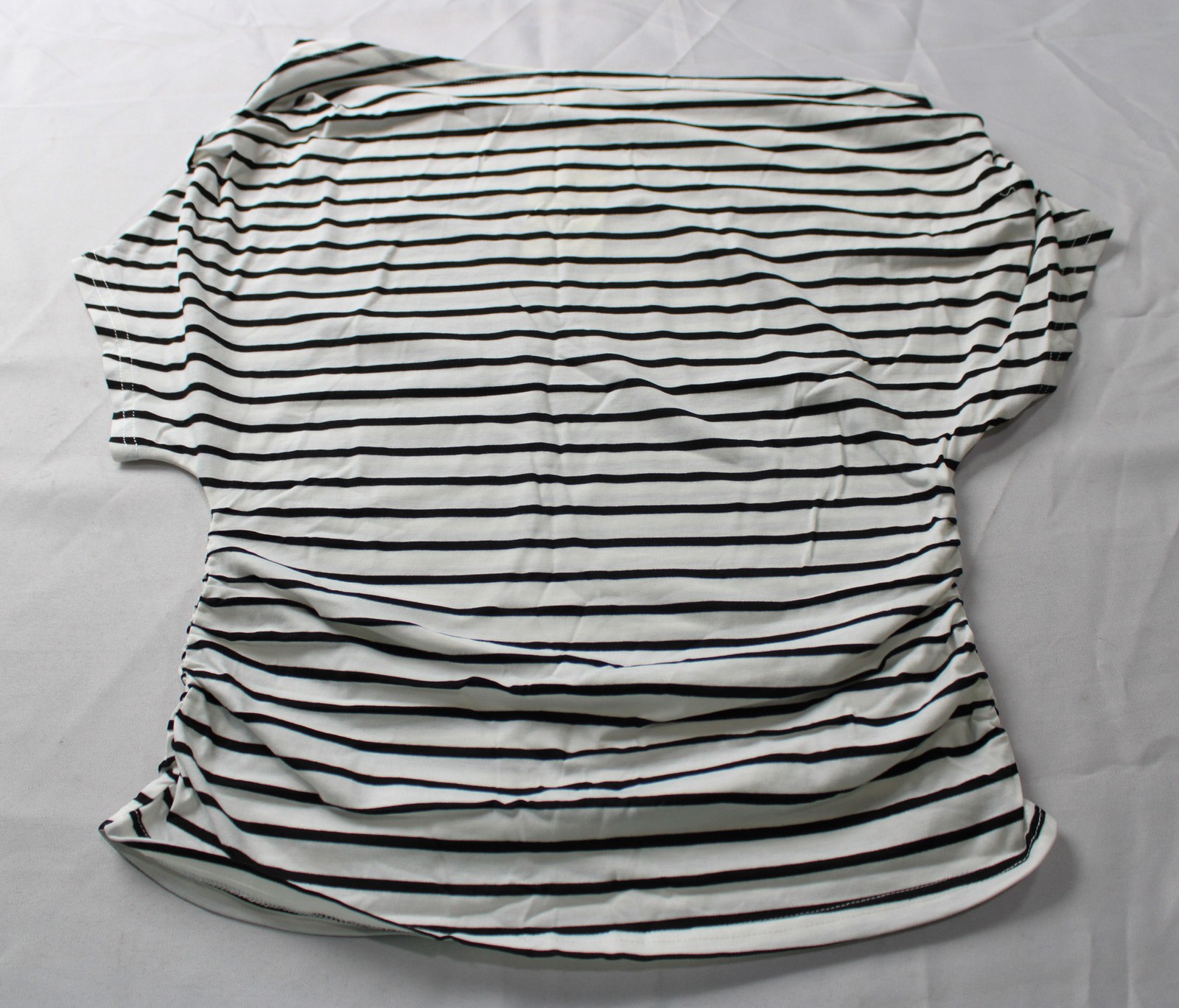 Cupshe Women’s Off Shoulder Striped Big Attitude Top EJ3 White Medium NWT