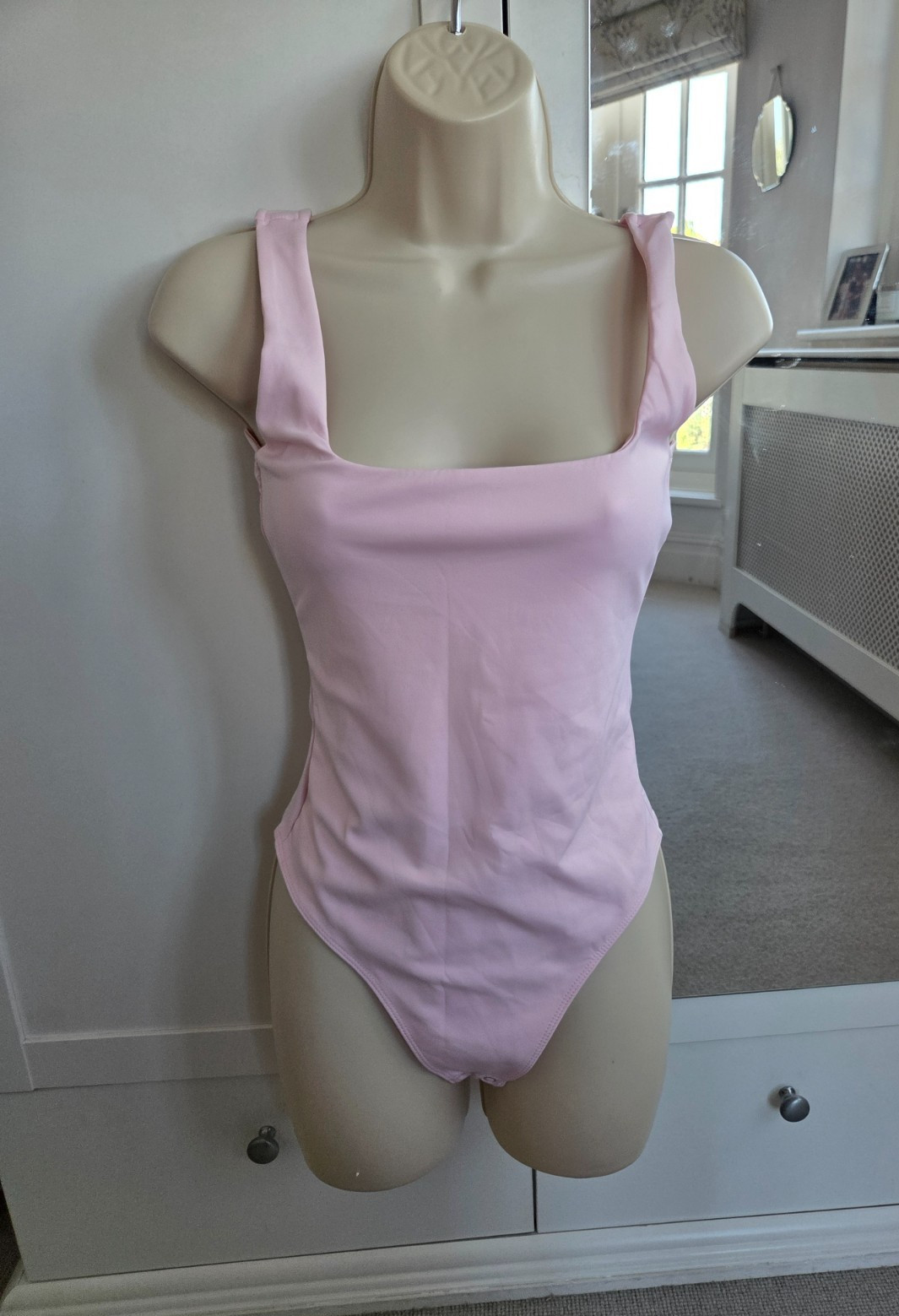 Good American sculpting modern tank bodysuit cotton candy pink (2) M
