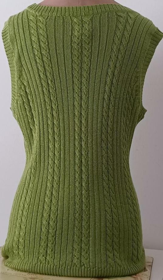 CHICO’S 2-PIECE SWEATER SET LIME SPRING GREEN CARDIGAN SHELL TANK TOP SIZE 1 MED