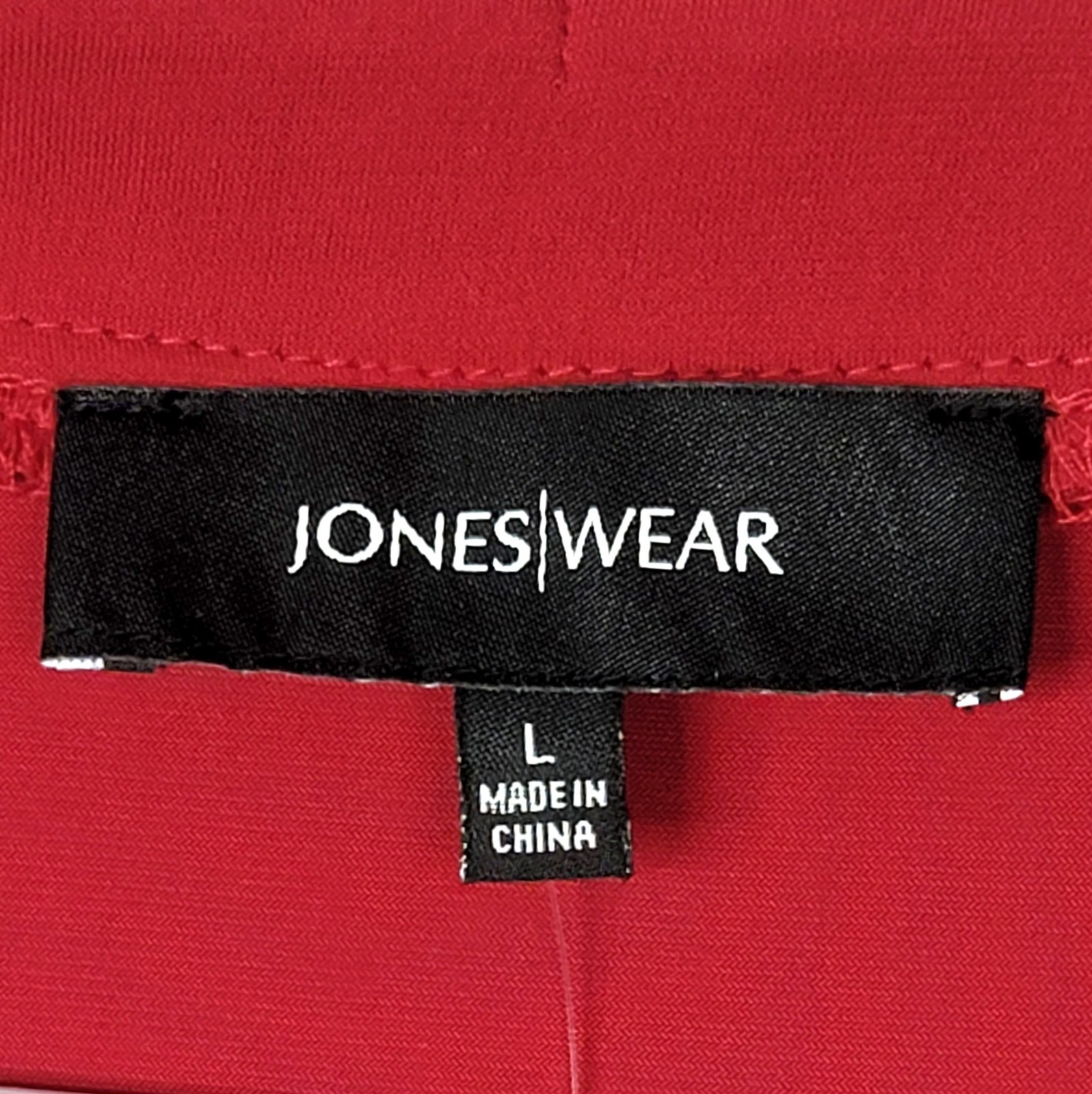 NWT Jones Wear Womens Red Ruched V-Neck Layered Design Short Sleeve Top Sz: L