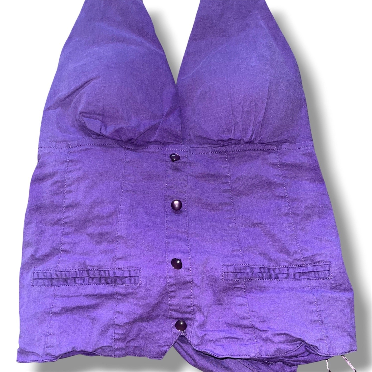Y2K Washed Purple Corset Halter Top large
