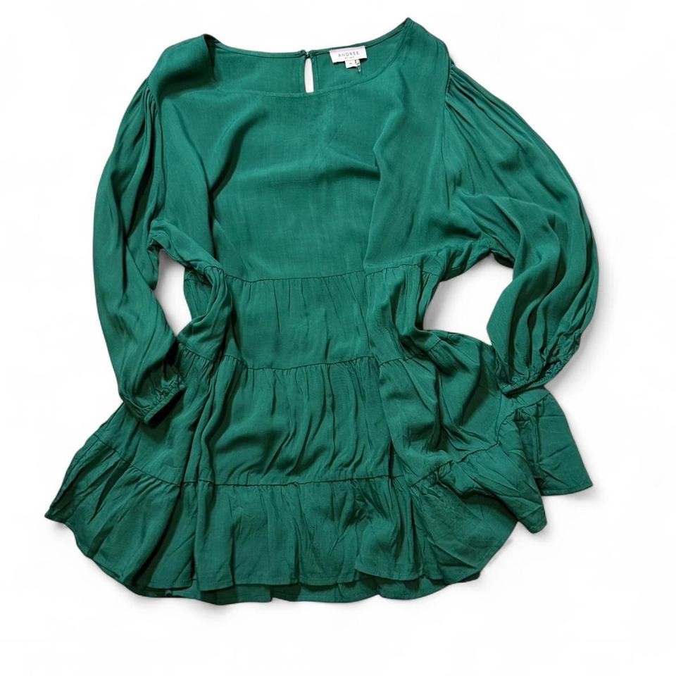 Dark Green Boho Shift Top, Women’s Size 1X