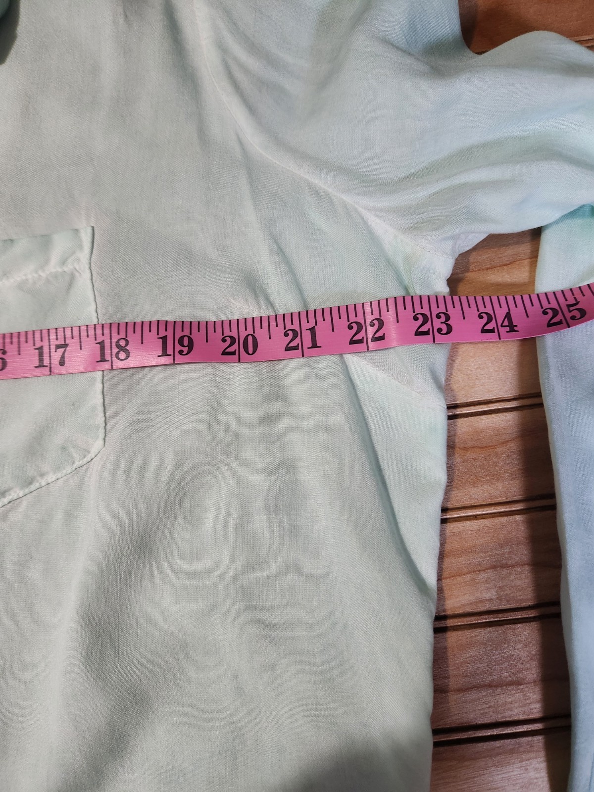 BeachLunchLounge Blouse Button Down Womens Medium Pastel Mint Beach 100% Viscose