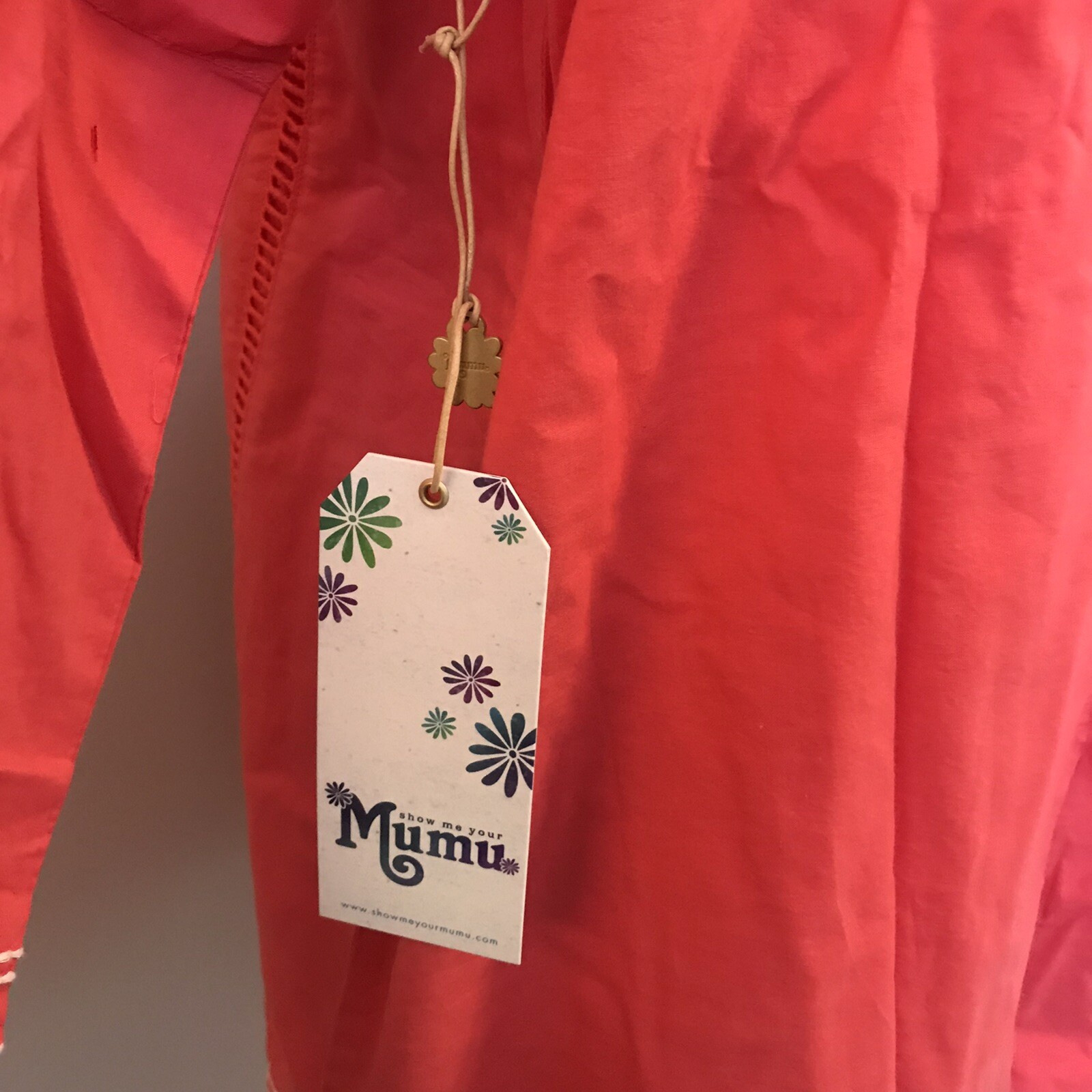 Show Me Your Mumu Claudine Mini Dress Tunic Sz XS Oversized Coral Boho NWT New