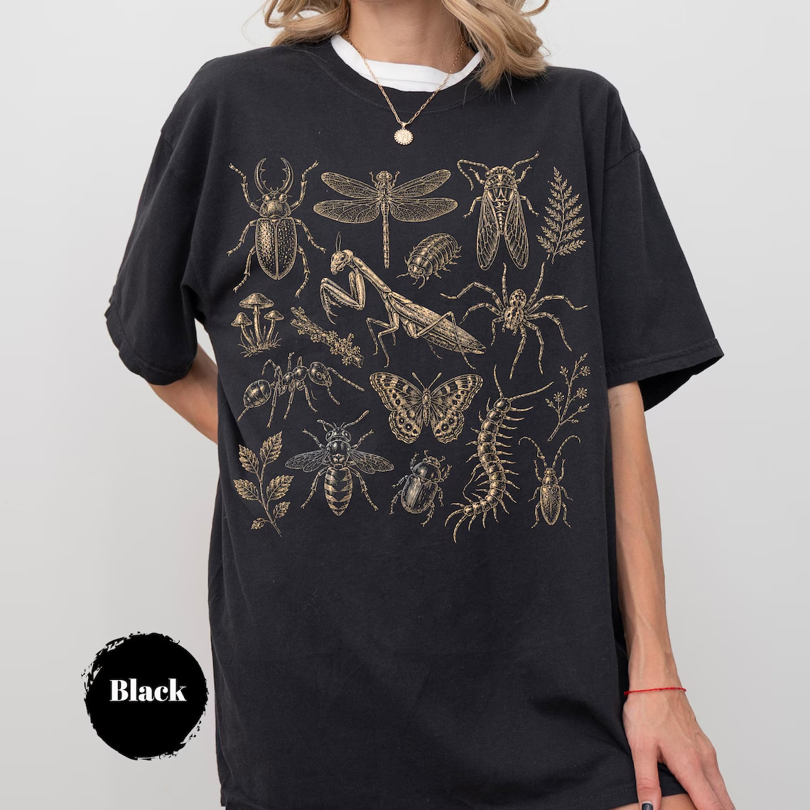 Vintage Bug Shirt Tattoo Style Insect Graphic Tee Nature Lover Gift