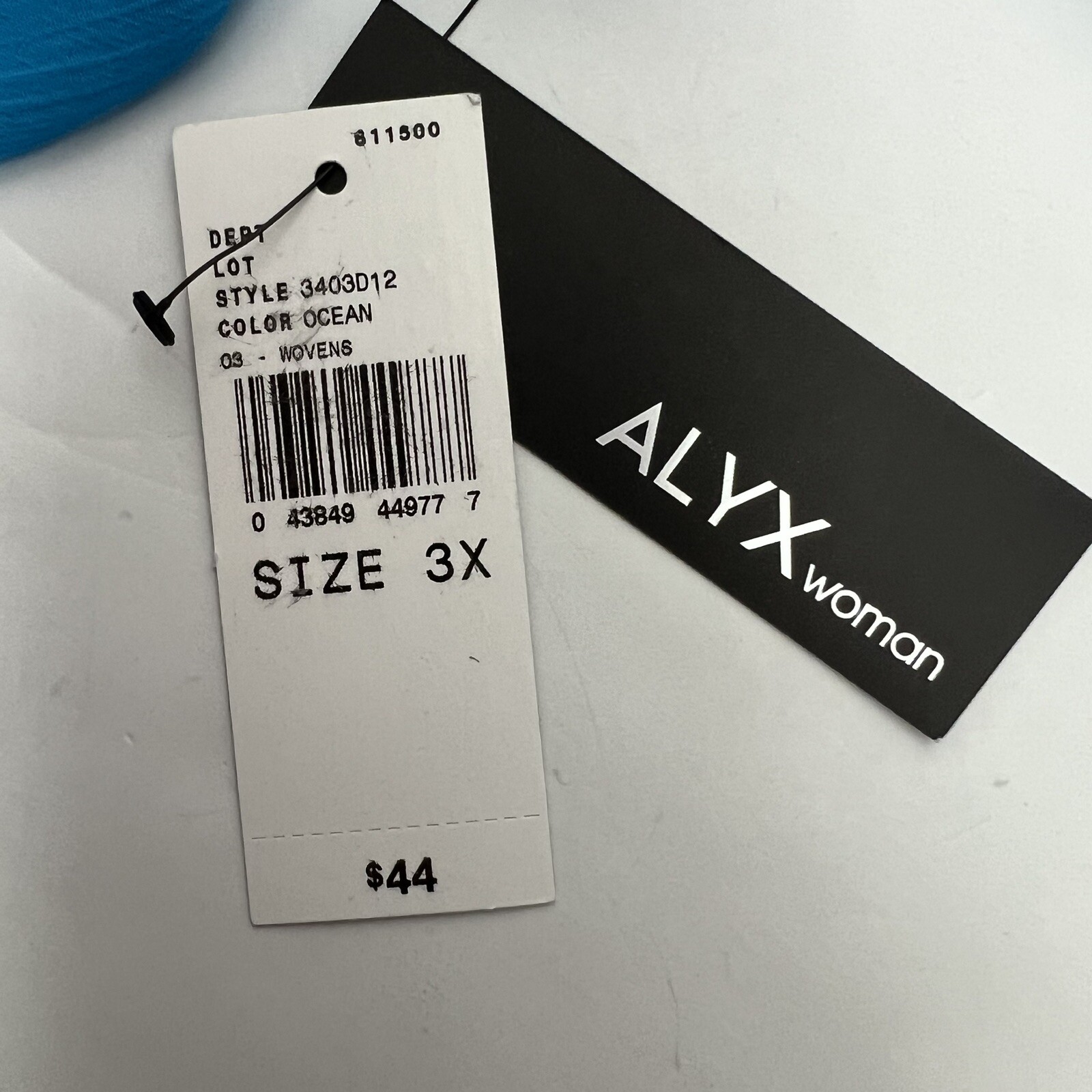 ALYX Women’s Pullover Top Sz 3X Blue Sleeveless Top W/Poncho Overlay NWT