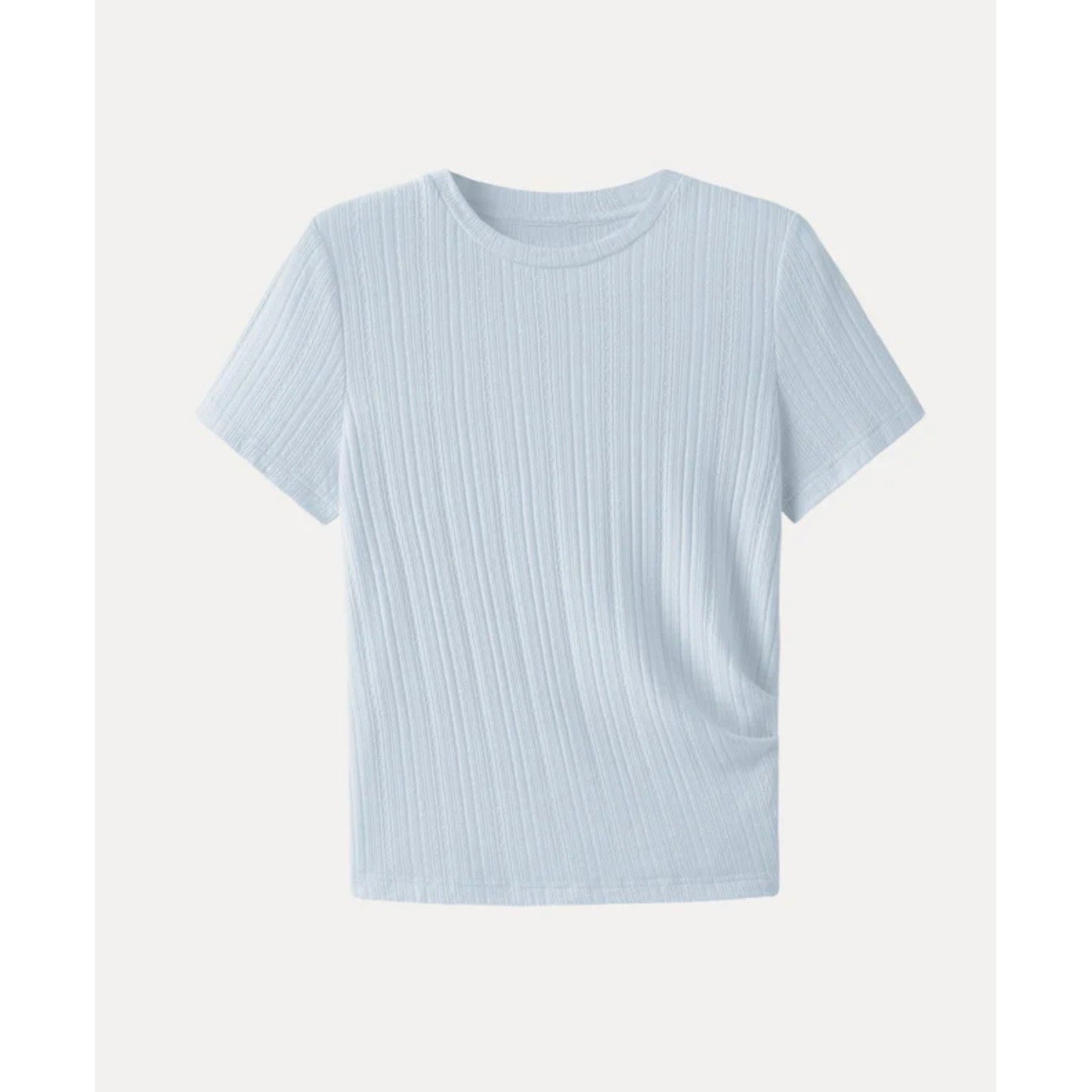 OGL Viscose Blend Pointelle Tucked Short Sleeve Summer Tee large NWT