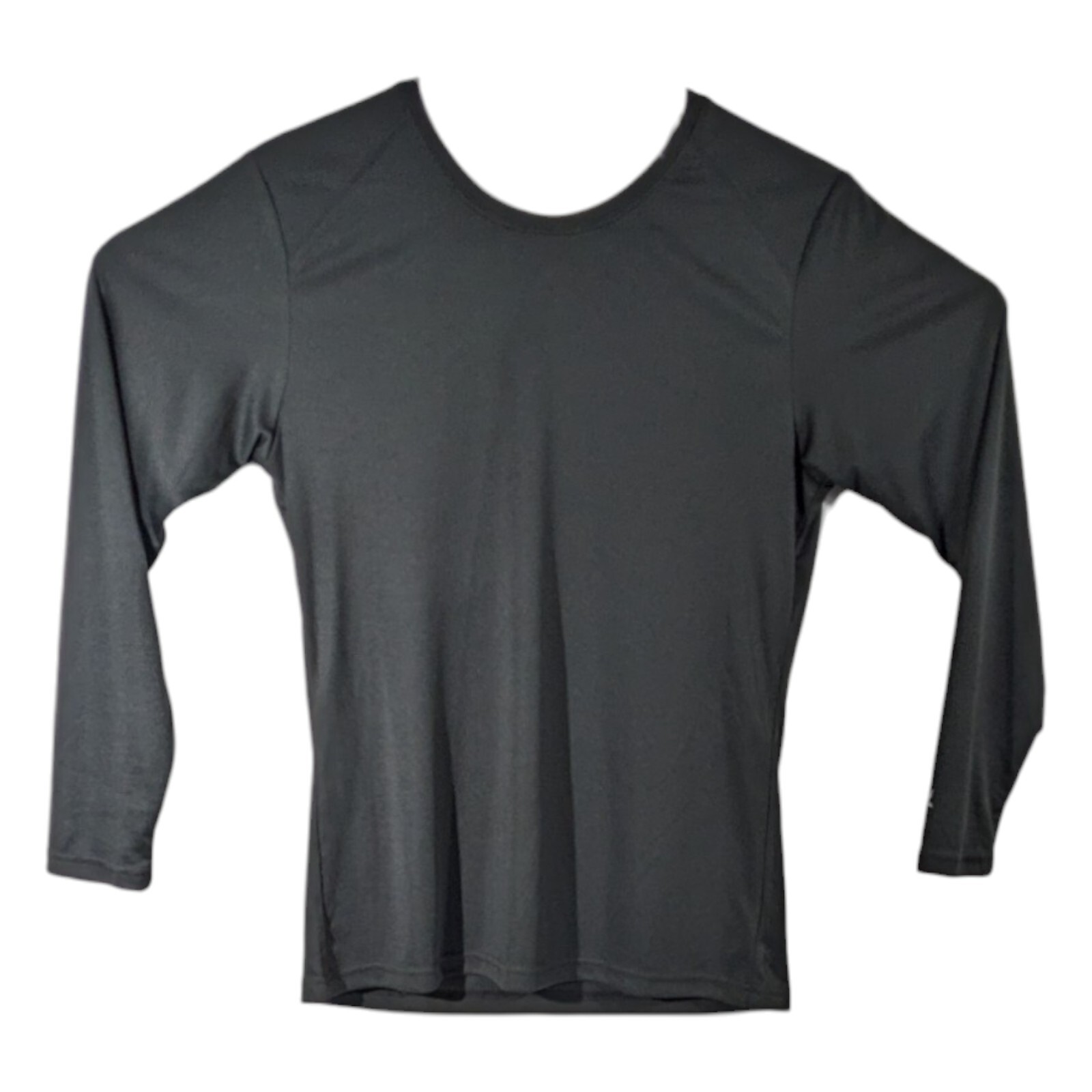 Womens Black Long Sleeve Shirts Medium Blank Plain Performance Tops without Logo