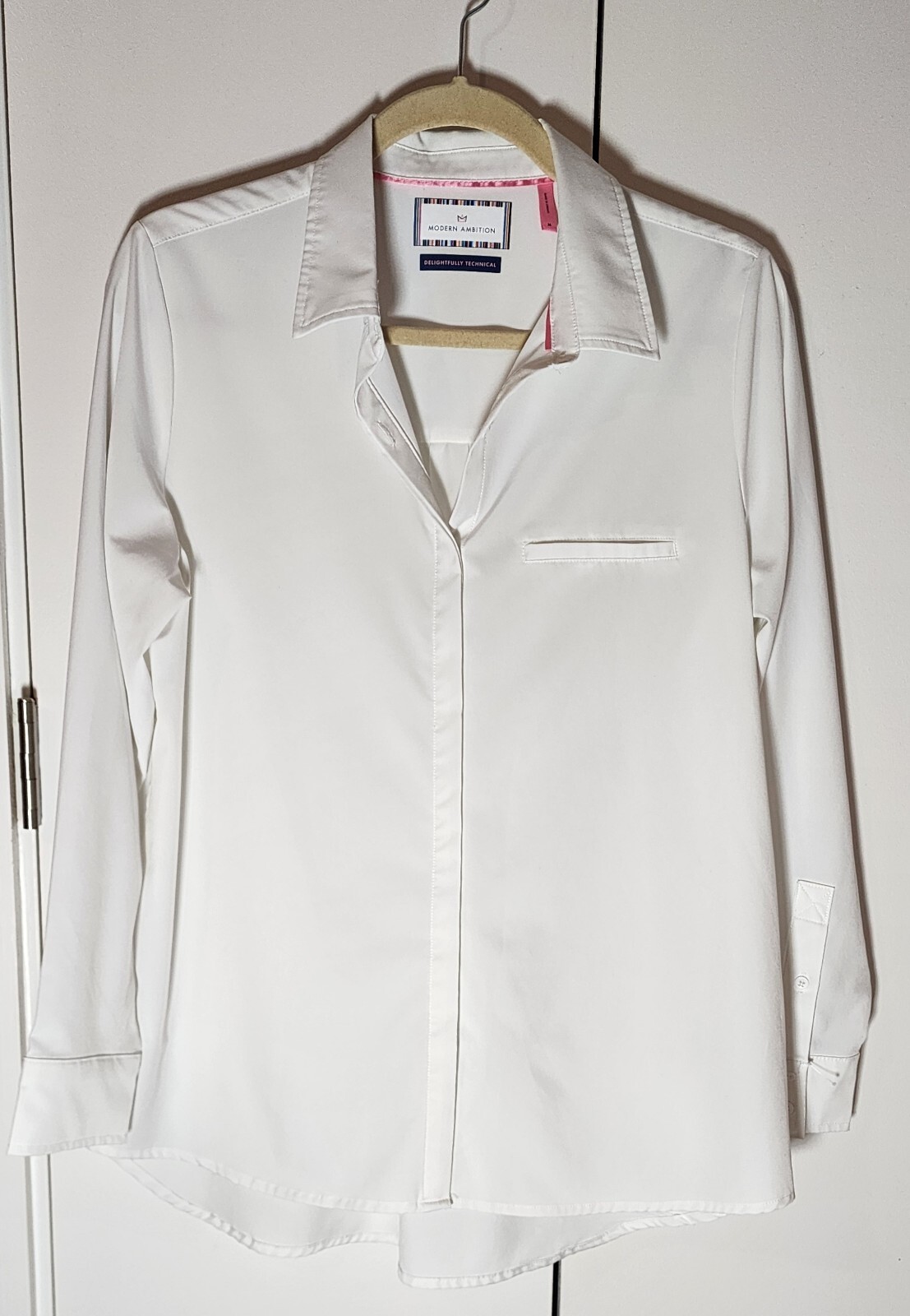 Modern Ambition Womens Delightfully Technical Office Classic Travel Shirt M