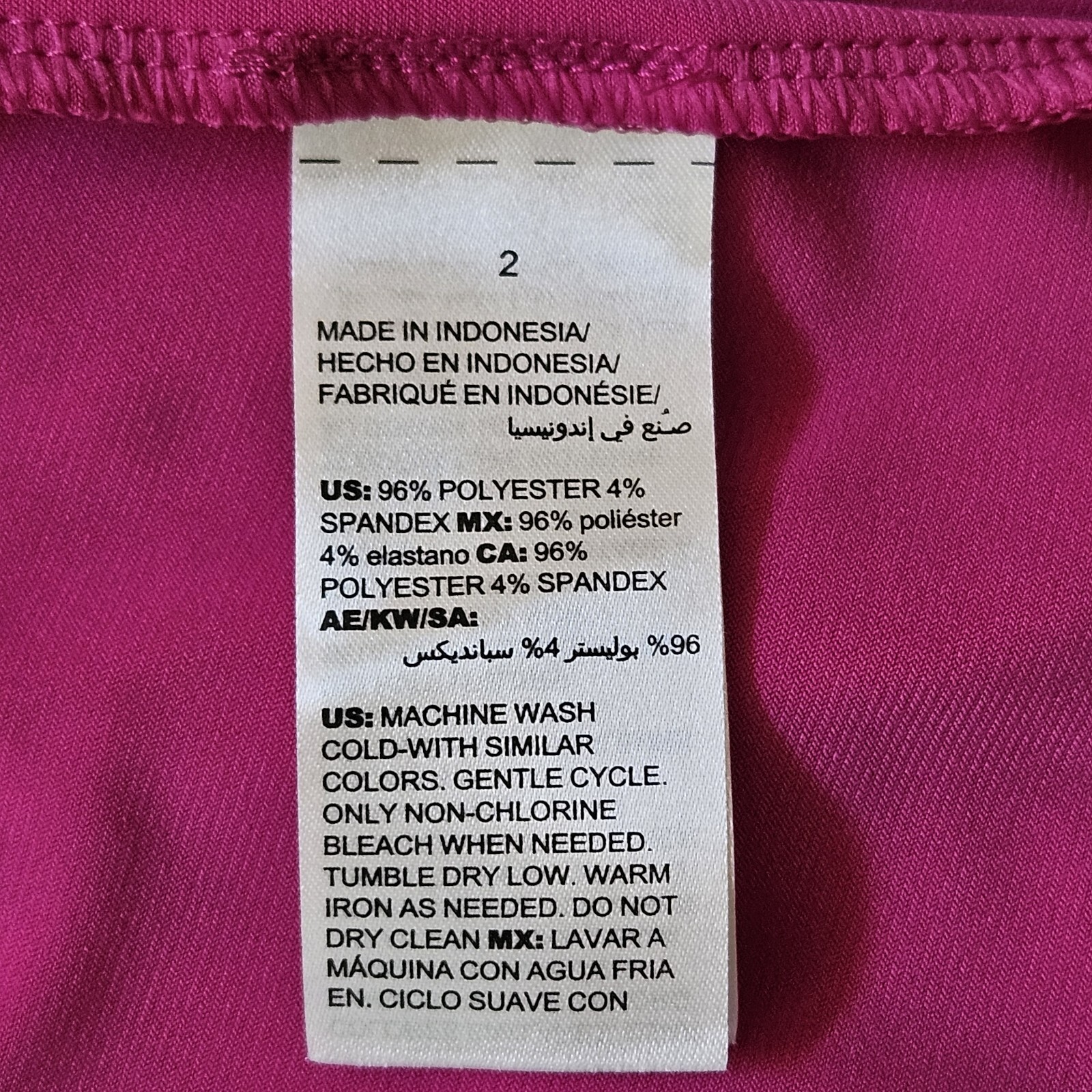 Chico’s Top Women sz 2 Hardware Detail Top Fushsia 3/4 Sleeve Stretch Office NWT