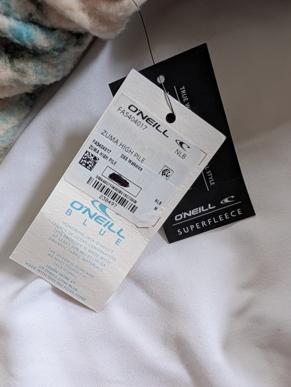 O’Neill Zuma High Pile Superfleece Button Up Oversized Shirt Nile Blue NWT Women