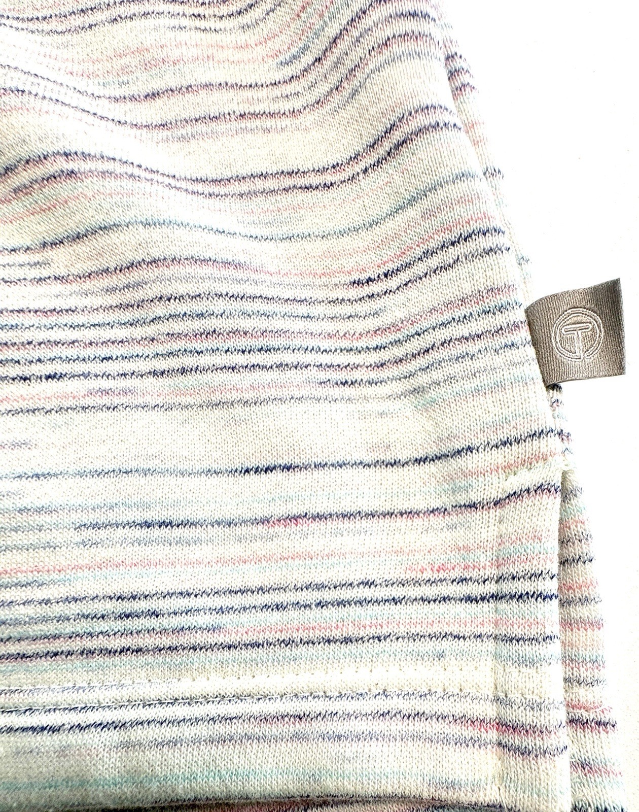 Talbots Shawl Collar Fleece Top Medium Space Dye Stripes