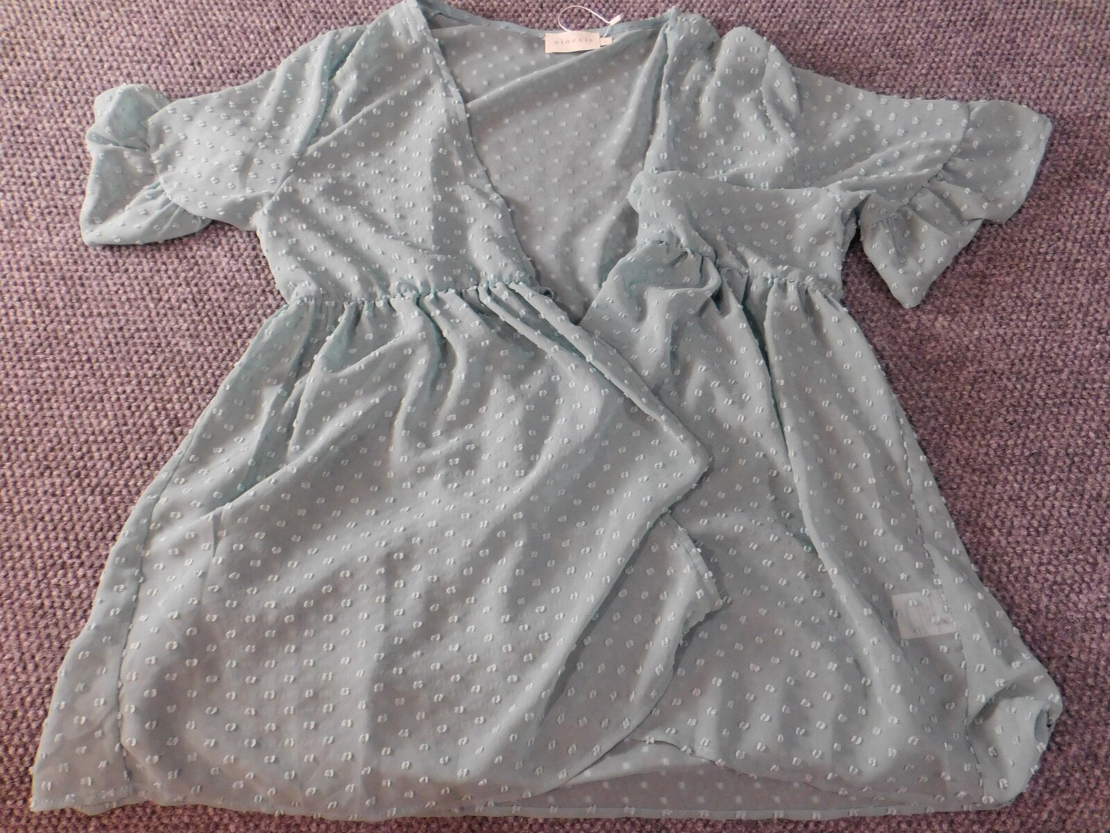 Ninexis Womens Blouse Extra Large Green pullover top sheer