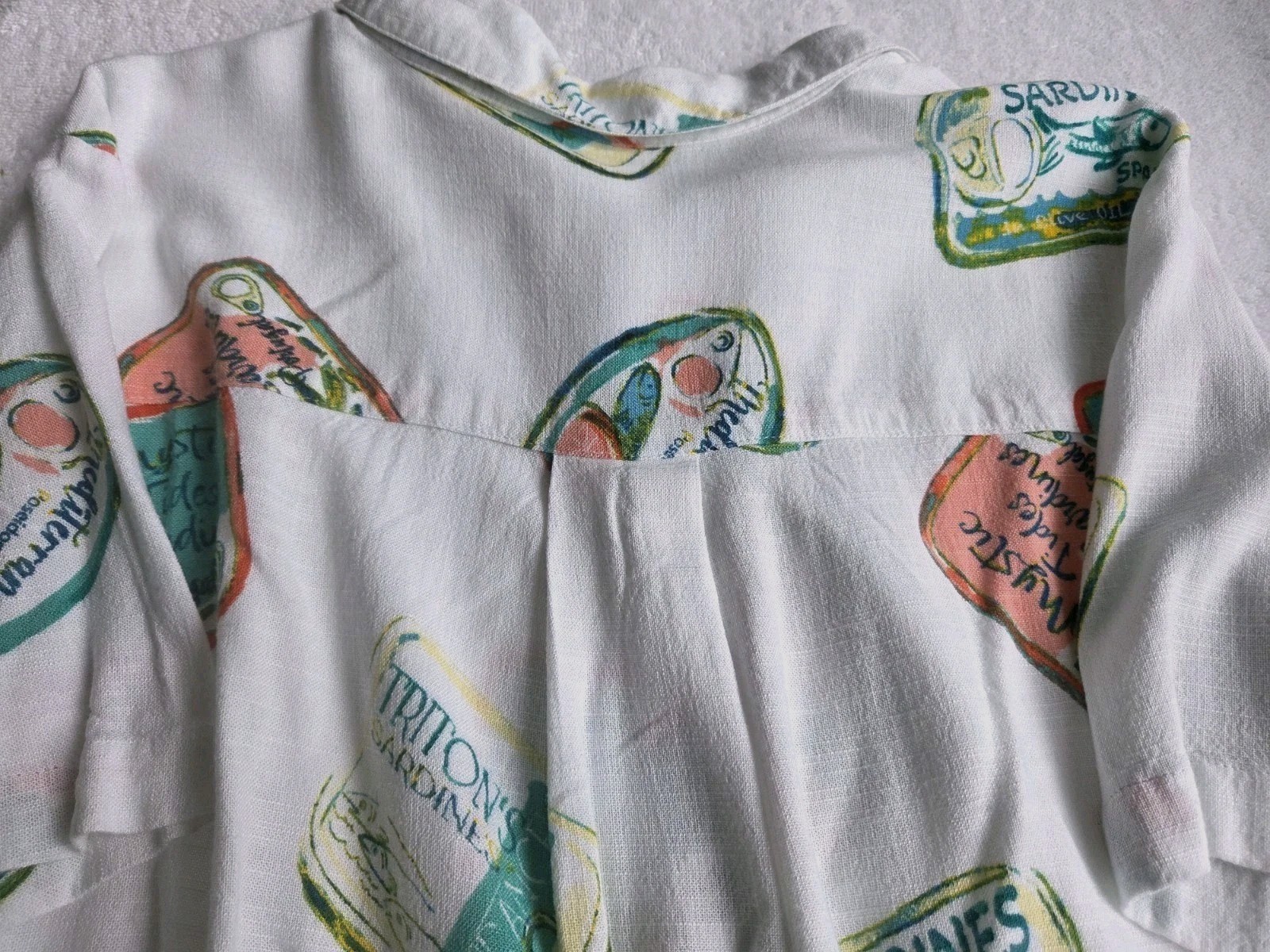Rayon Linen Button Short Sleeve Shirt Lg White Beach Cool Casual Comfort Wear