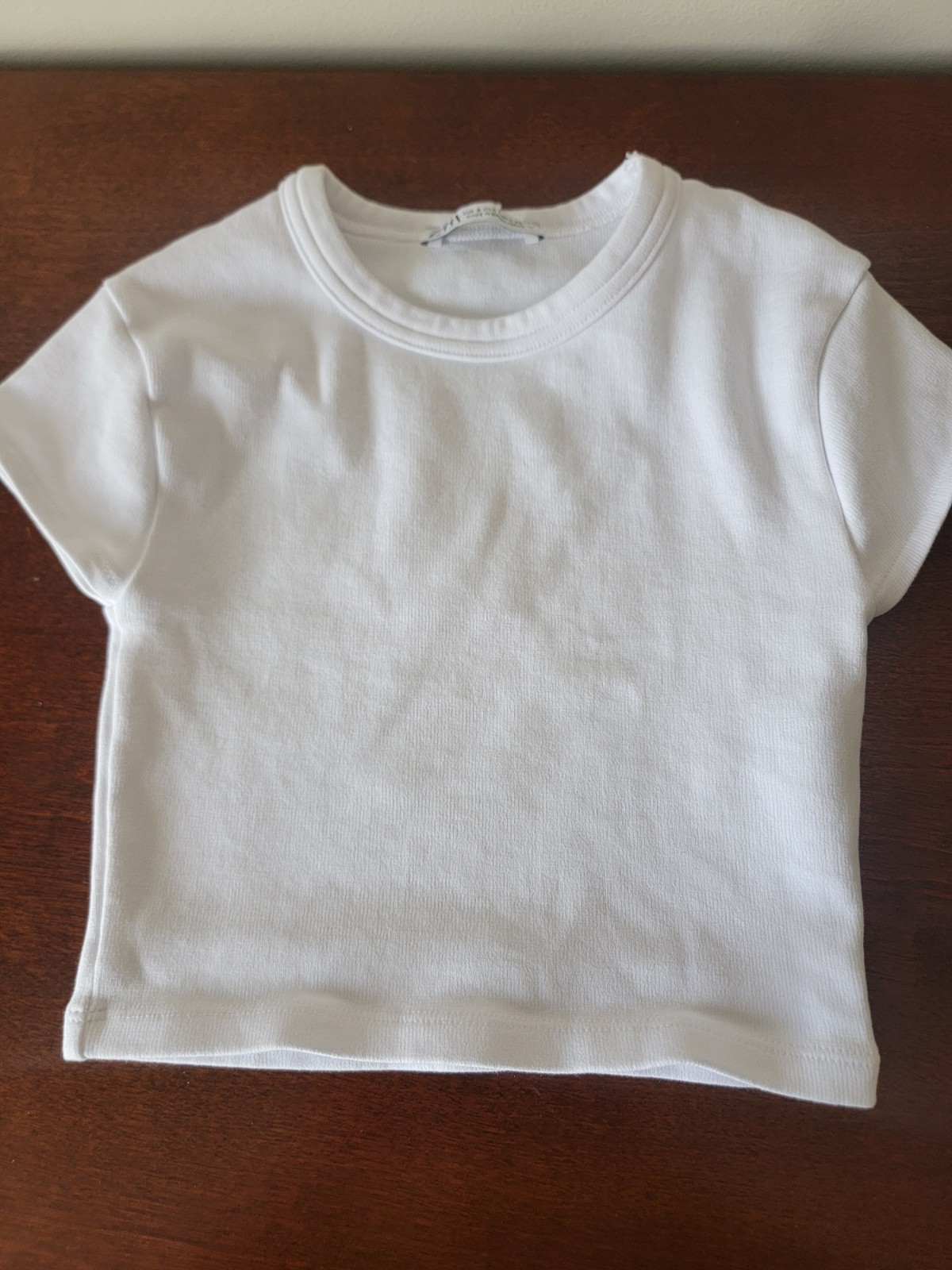 Zara Women’s White Cropped S/S Ribbed T-Shirt S Basic Capsule Minimalist 90s Y2k