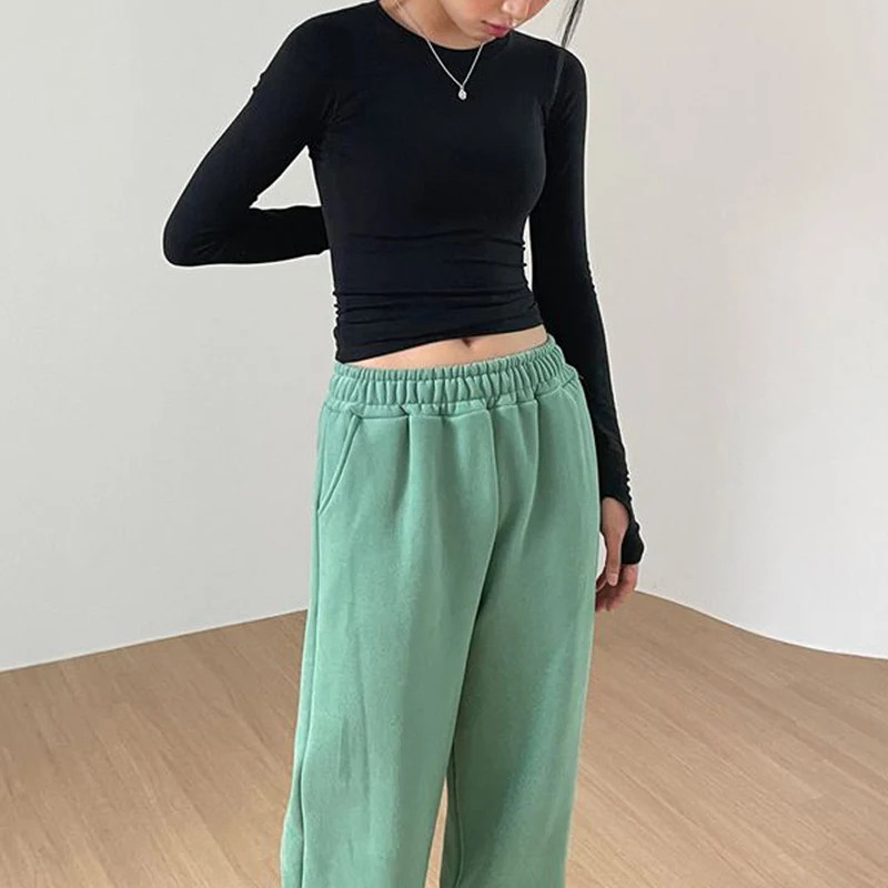 Women Casual Slim Fit Long Sleeve O-Neck T-shirts Tops Spring Fall Solid.