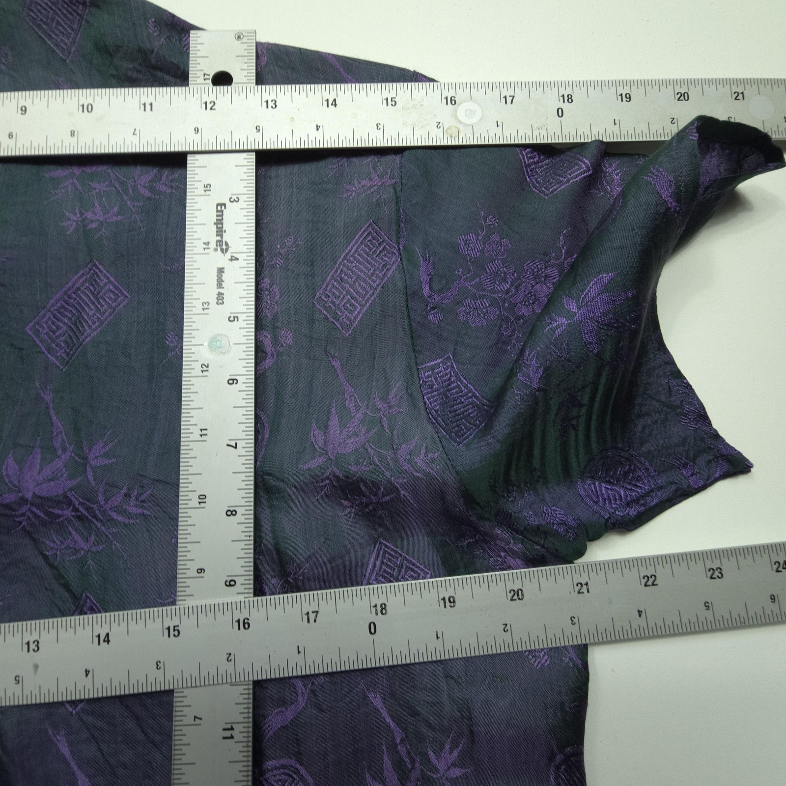 Blue Dragon Womens Top Large Purple Rayon Kimono Blouse Floral Tunic L