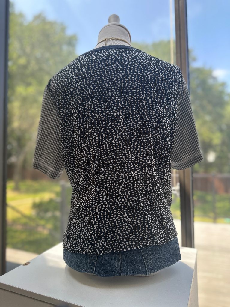 Vintage Napa Valley Petites M Patchwork Button Shirt Giraffe Embroidered Pocket