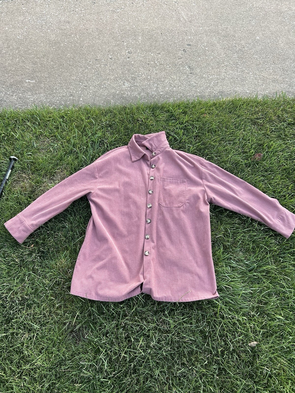 Shein Curve Button Down Shirt Womens Size 1XL Pink Collared Long Sleeve