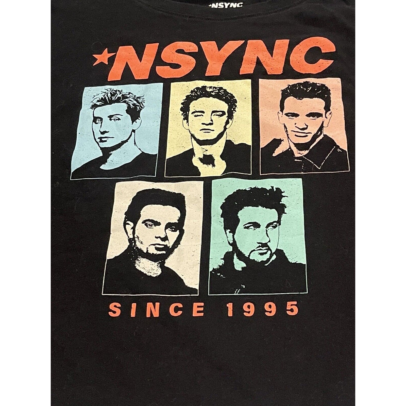 NSYNC Crop-Top Shirt 2XL Black Tour Merch Graphic Tee