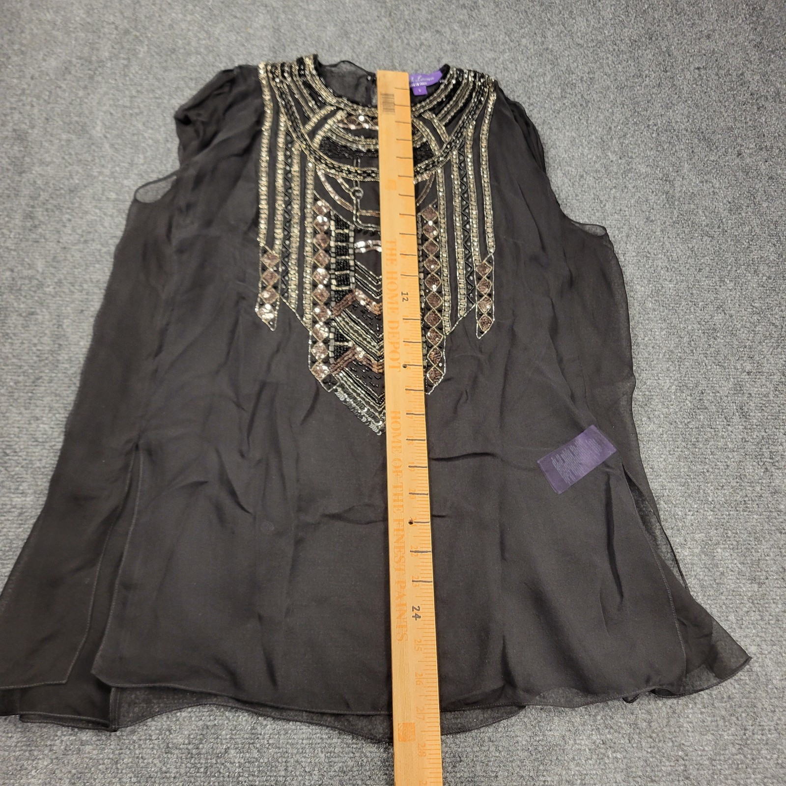 Ralph Lauren Purple Label Esmerelda Embellished Chiffon Blouse Womens 6 $1290