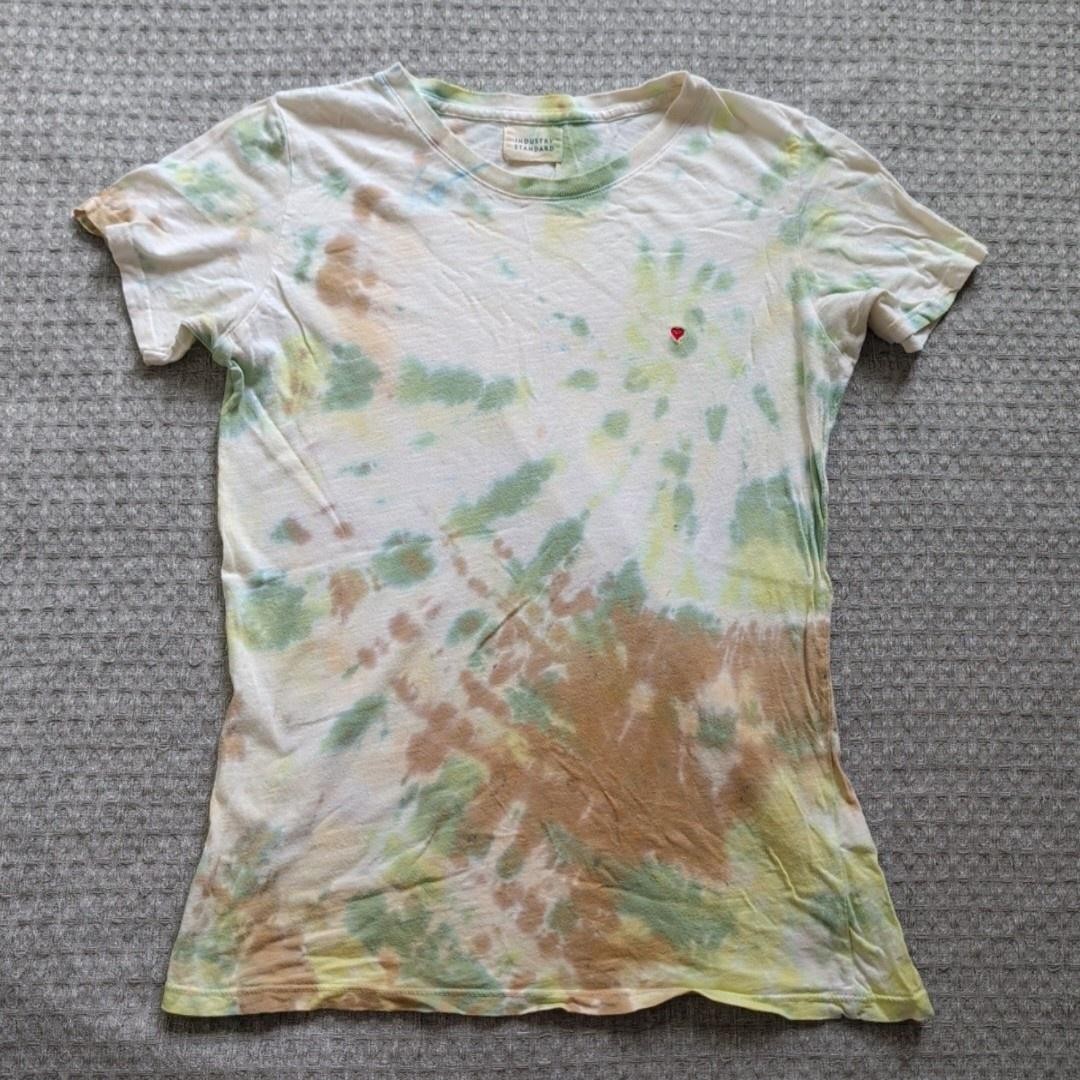 Industry Standard Shirt Womens Small Multicolor Cotton Tie Dye Embroidered Heart