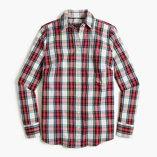J Crew BD443 NWT 2X Cotton Poplin White-Out Plaid Signature Fit Stretch Shirt
