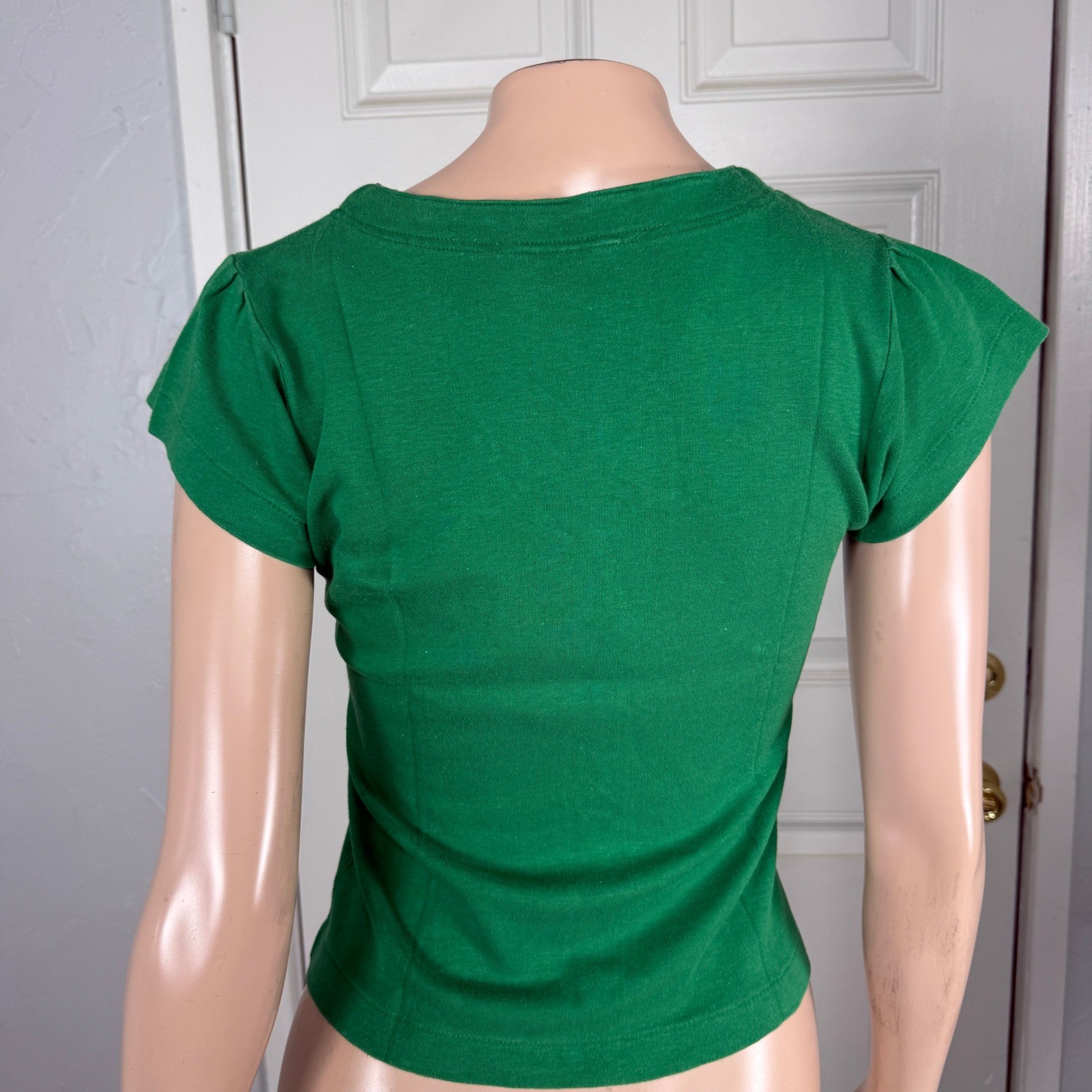 Vintage 80s 90s Baby Tee Top Shirt Small cotton Single Stitch V neck Casual X3-9