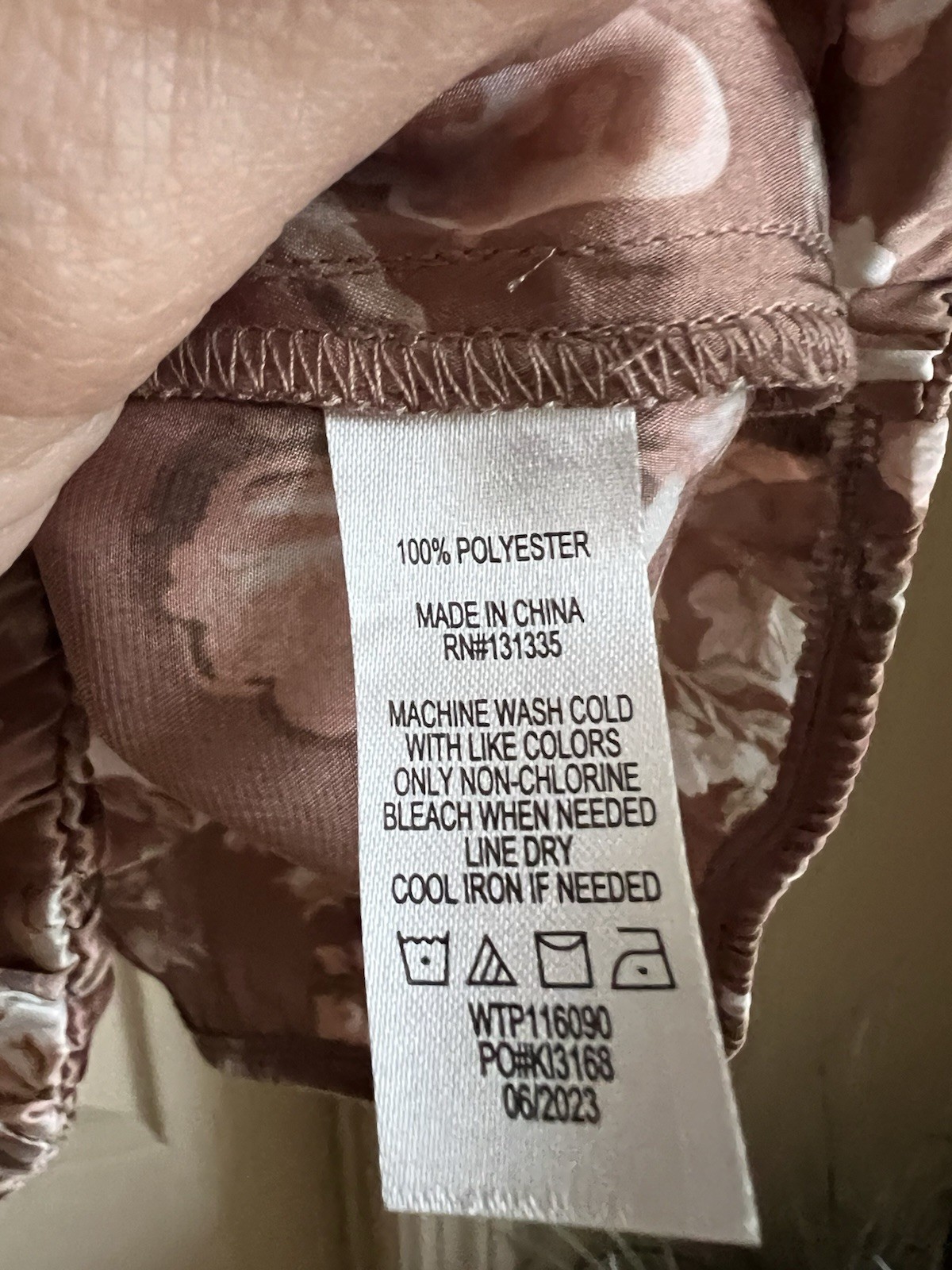 Socialite womens top Size Large. Tie Straps, Elastic Waist, Blush Pink And Brown