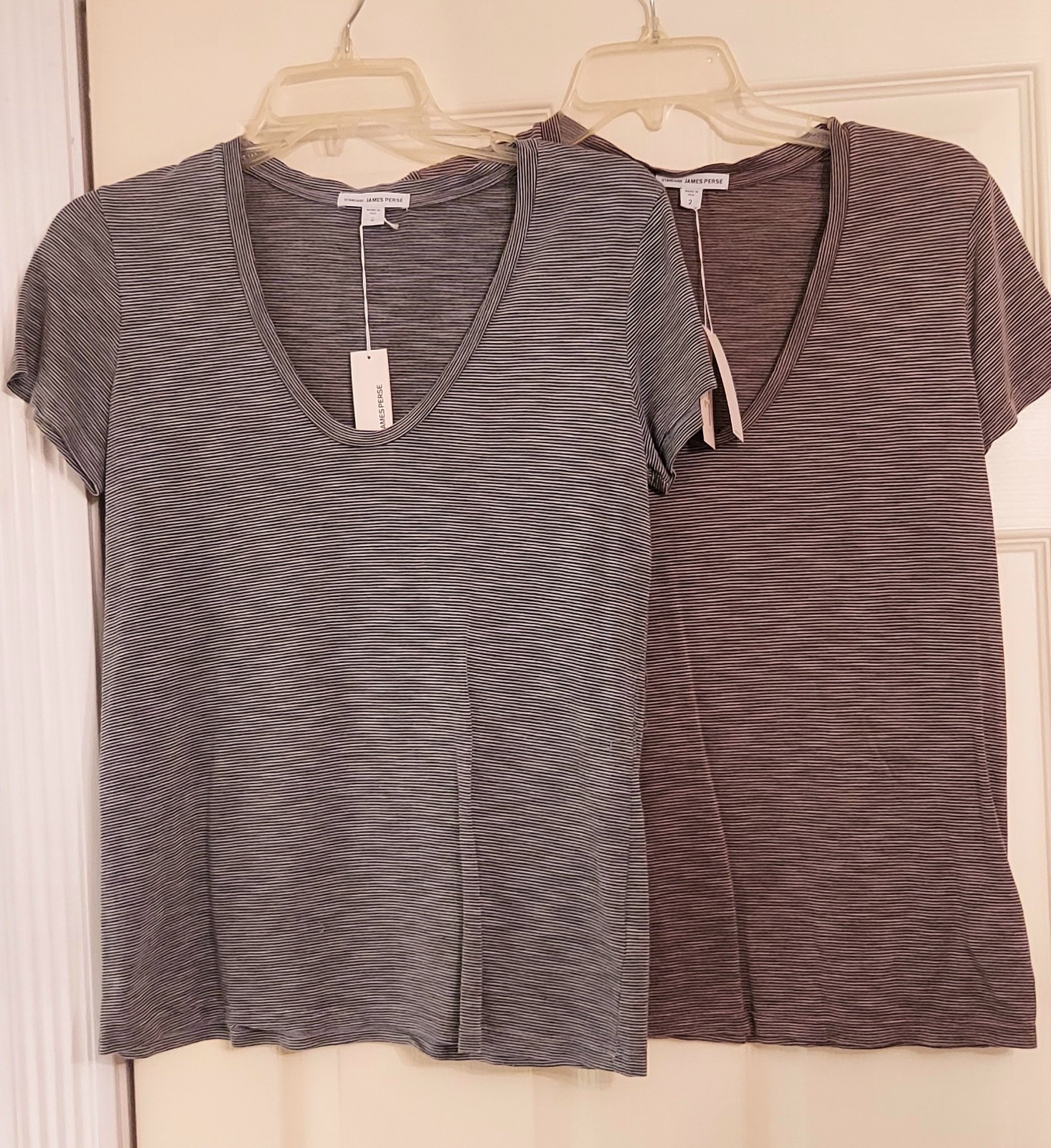 NWT 2 James Perse Striped T Shirts, Size 2