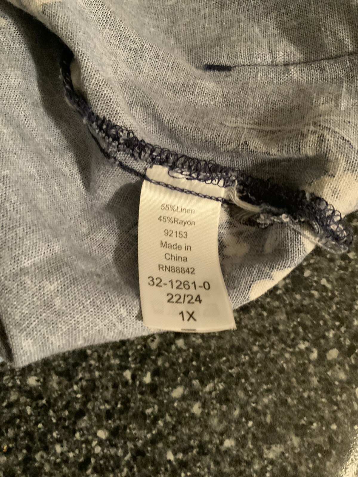 Woman Within Plus Size Jacket (22/24) Blue/White Floral 55% Linen 45% Rayon