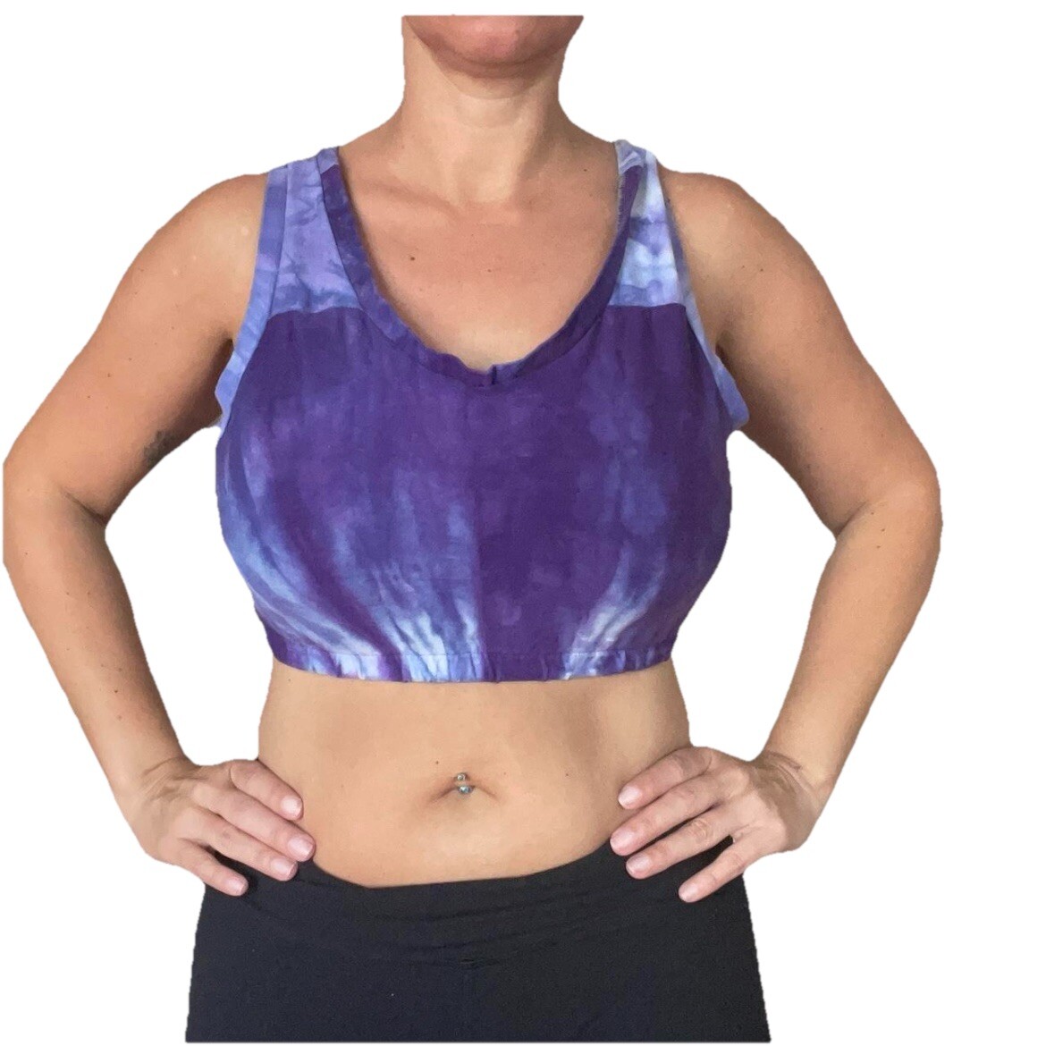 Purple Crop Top Handmade Size S/M See measurements Scrap Fabrics