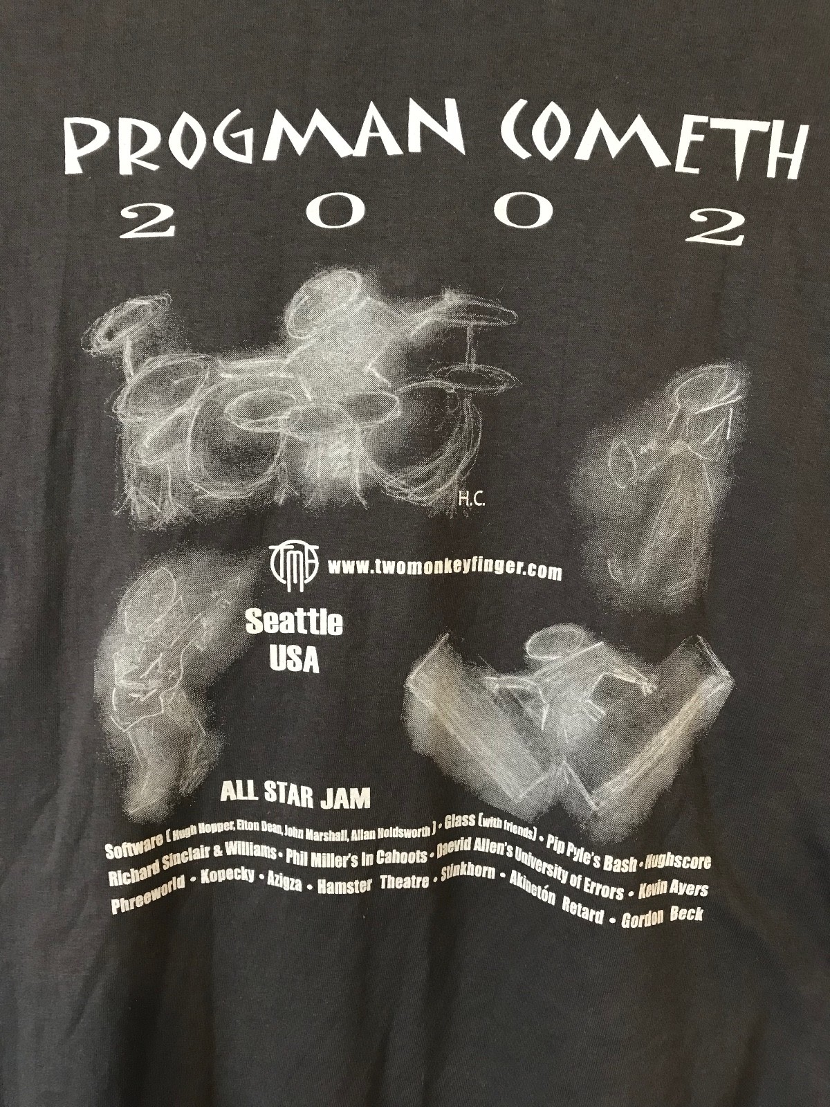 Vintage OFFICIAL PROGMAN COMETH Concert T-Shirt Sz XL 2002 – COLLECTORS ITEM!!
