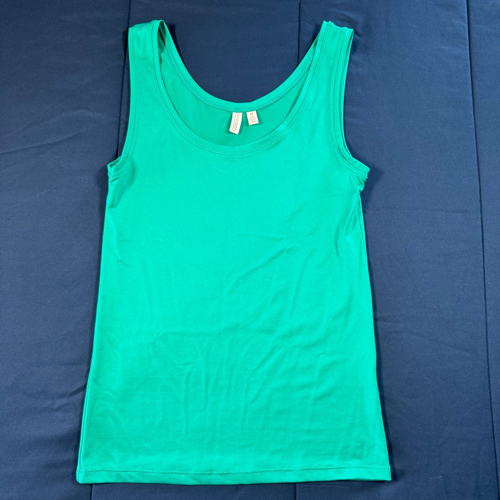 Madison Teal Silky Stretch Basic Tank Top Womens Medium