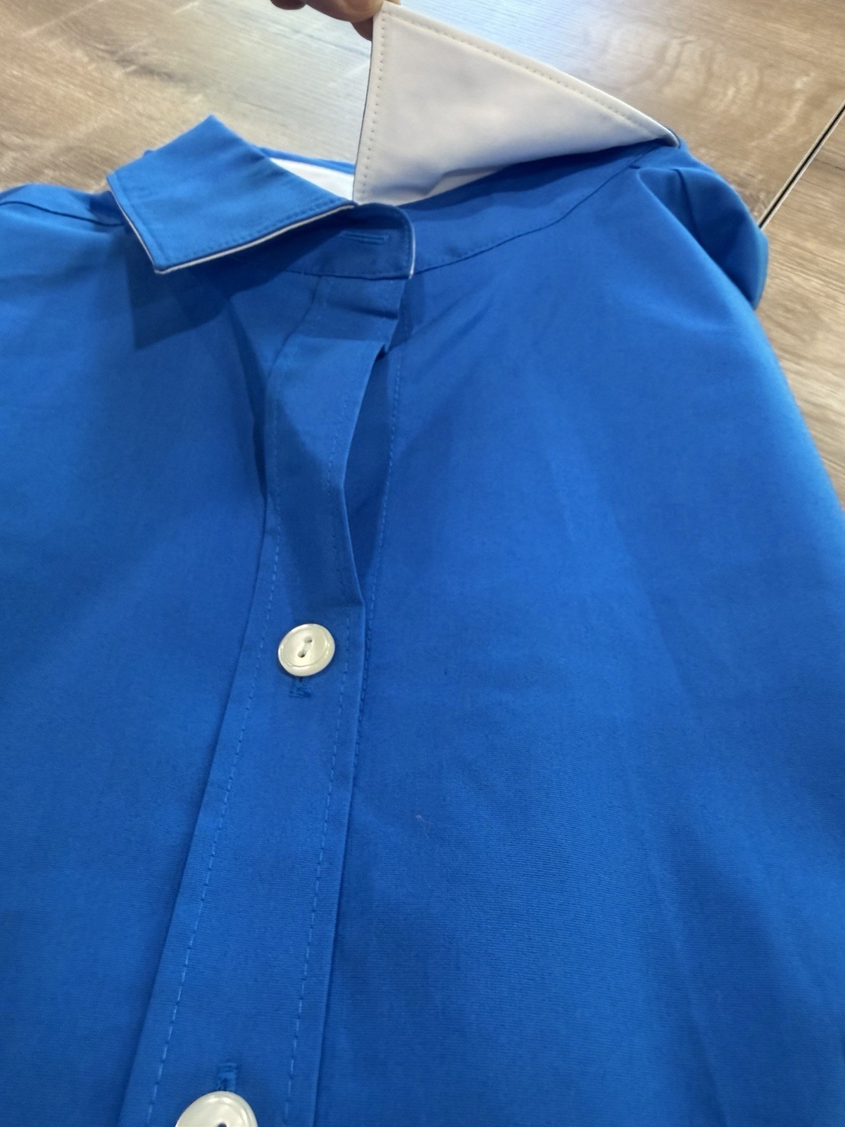 Hinson Wu Royal Blue Shirt Button Up Classic Size 8 NWOT Preppy