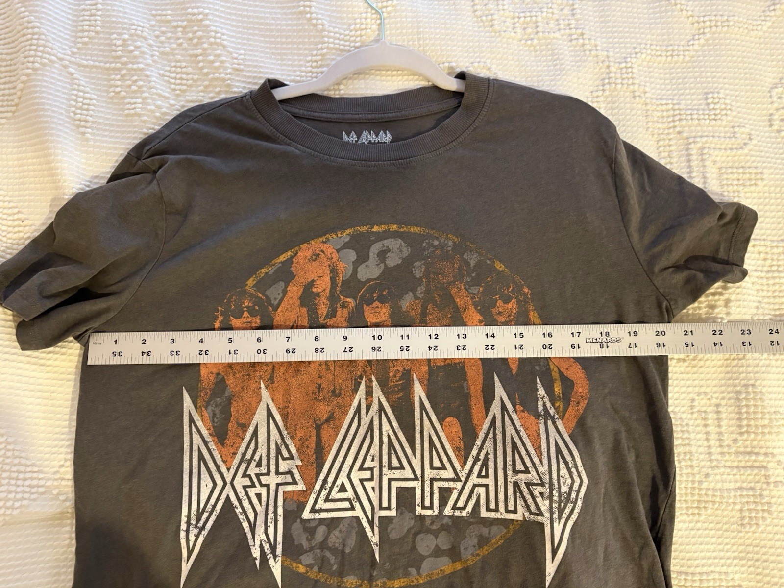 Def Leppard Gray Graphic Print Logo Crew Neck Short Sleeve T-Shirt Size S