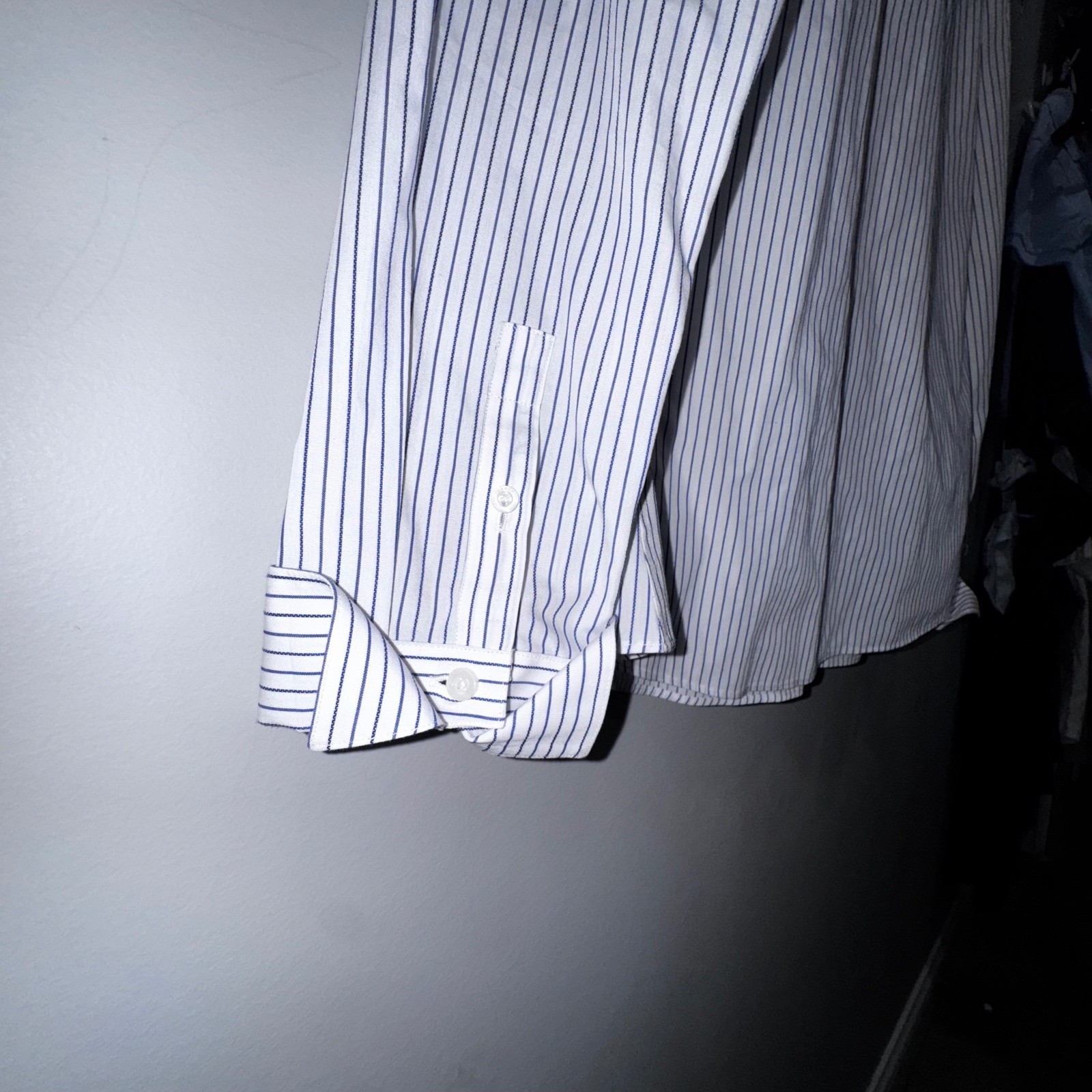 Cutter & Buck Ladies’ Long Sleeve Epic Easy Care Pin Blue Stripe Button Down L