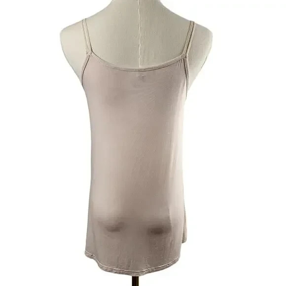 POL Small Pale Pink or Nude Camisole Top Lacy Spaghetti Straps Stretch