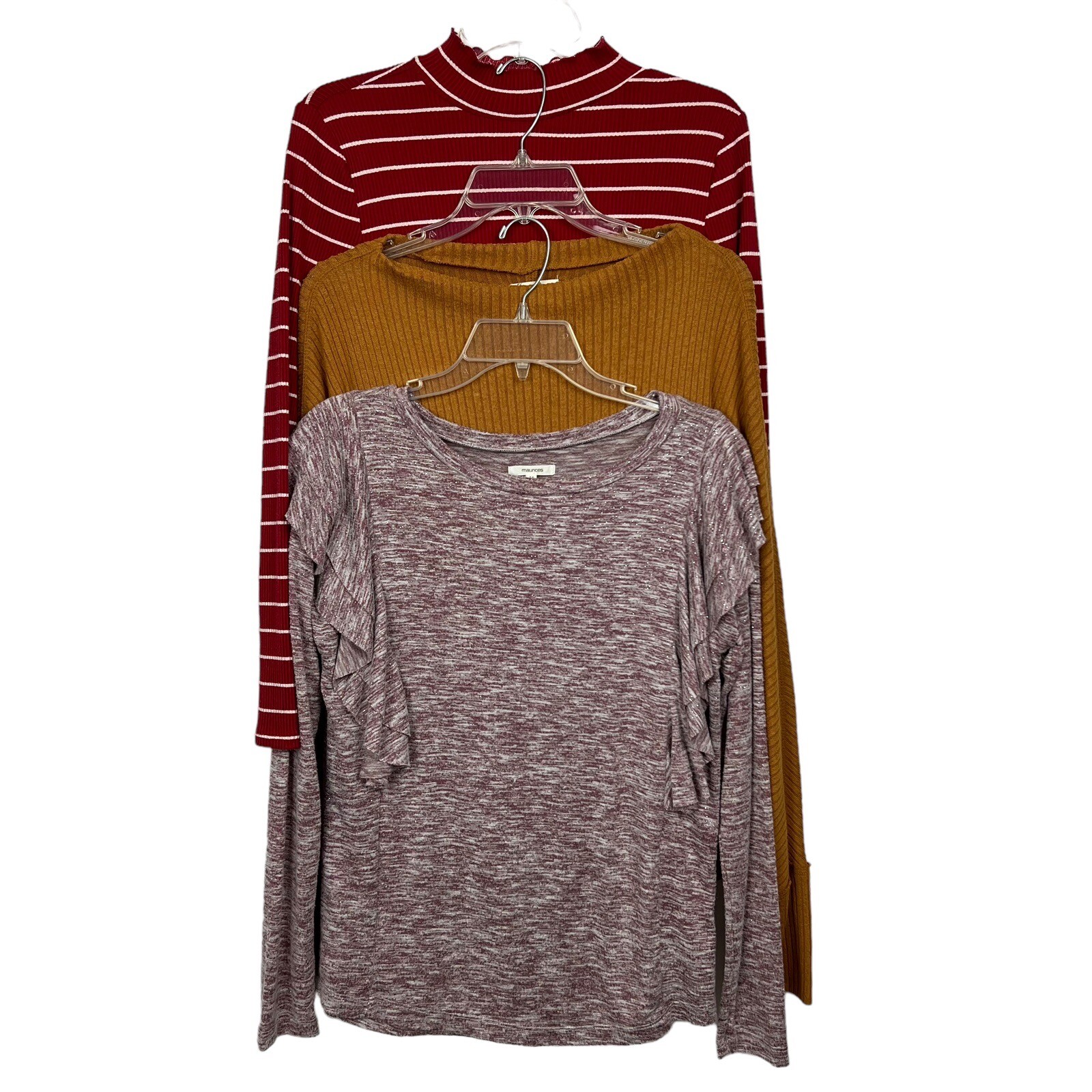 Maurice’s Women’s Pullover Knit Tops Sz Small Lot/3 Multi Colors Stretch