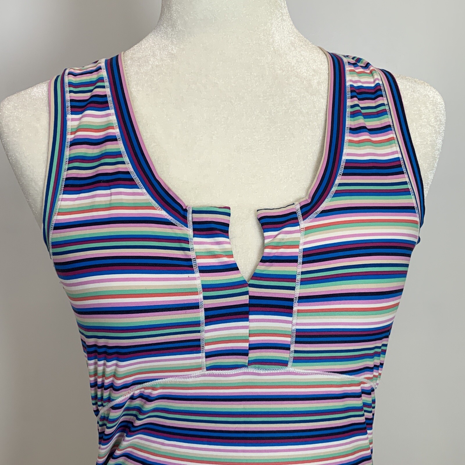 Lole Women’s Small Striped Sleeveless Tank Top Multicolor