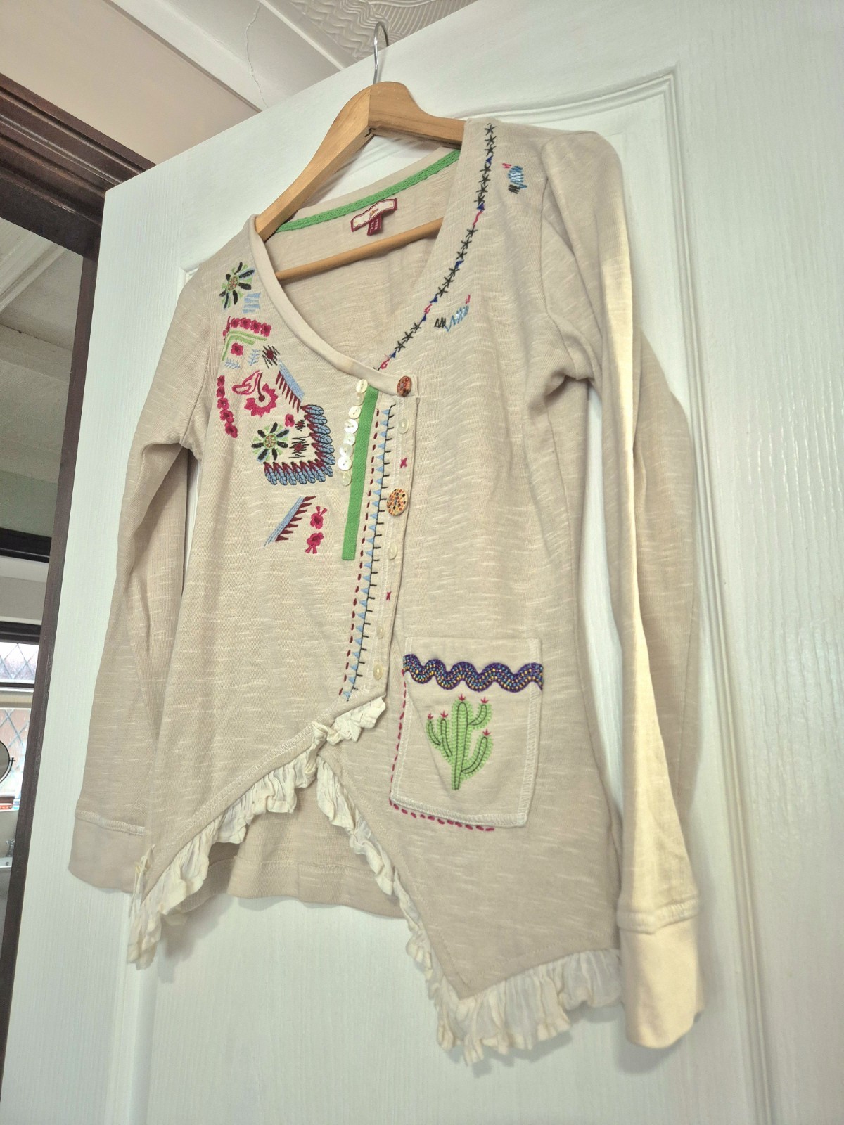 Joe Browns Boho Embroidered Long Sleeve Top UK 12 Folk cottagecore Fairycore