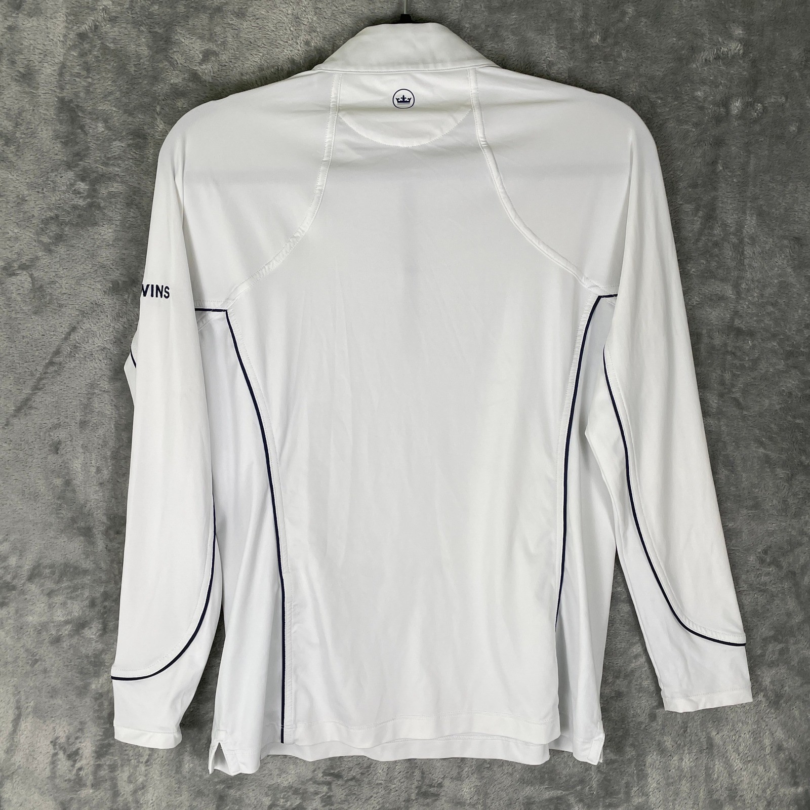 Peter Millar Quarter Zip Pullover Womens M White Very Good UPF 50+ AMWINS Logo