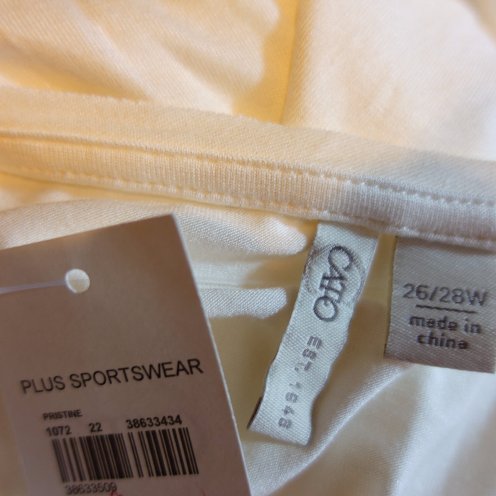 CATO WOMEN PLUS 22/24 26/28 EGRET GOLD NEW YORK PRINT TEE T SHIRT TOP BLOUSE