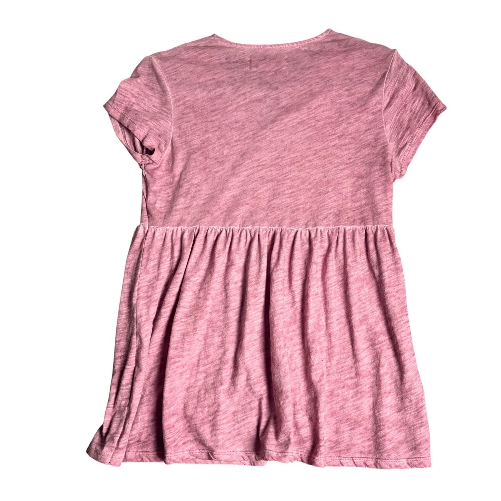 Knox Rose Size Xs Baby Doll Top Pink Embroidered Short Sleeve Blouse Boho Flowy