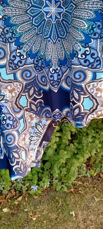 KLASS BLUE PATTERNED TUNIC TOP LONG SLEEVE SIZE L ( 14 – 16 ) UNWORN