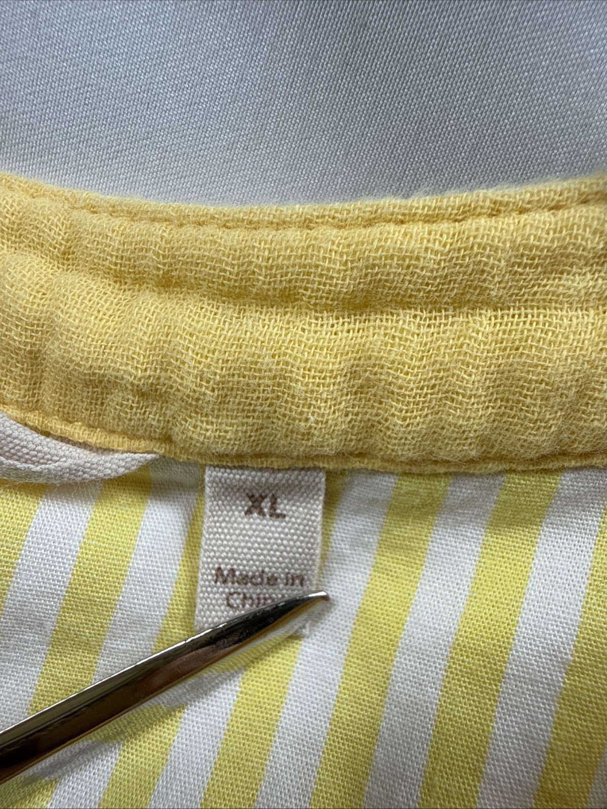 Soft Surroundings Top XL Yellow Tunic Santorini Cotton Gauze Tunic Pocket V Neck