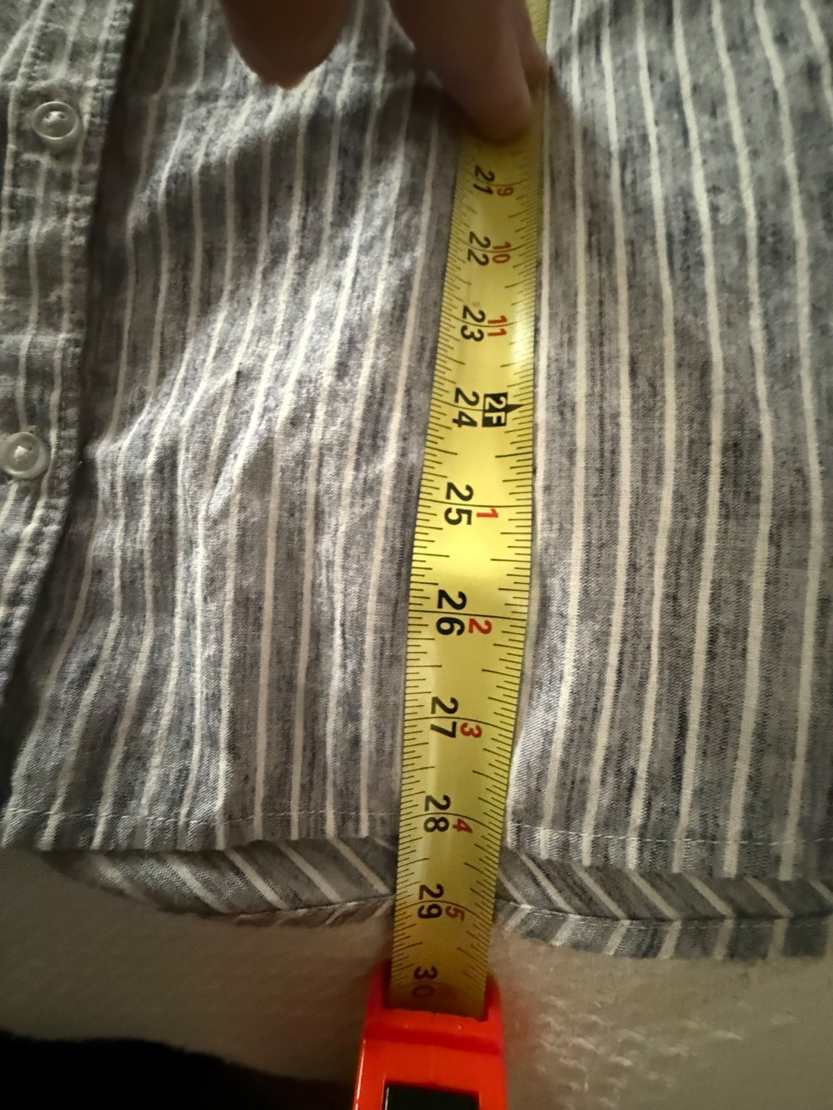 Womens XL Lucky Brand blue striped button up front shirt long sleeves minimalist