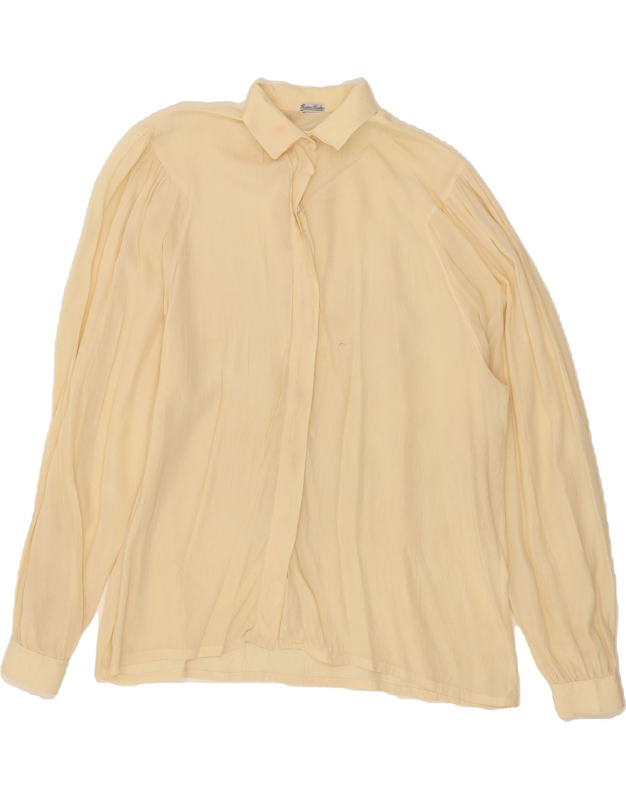 REINE SEIDE Womens Shirt Blouse UK 14 Medium Beige DG49