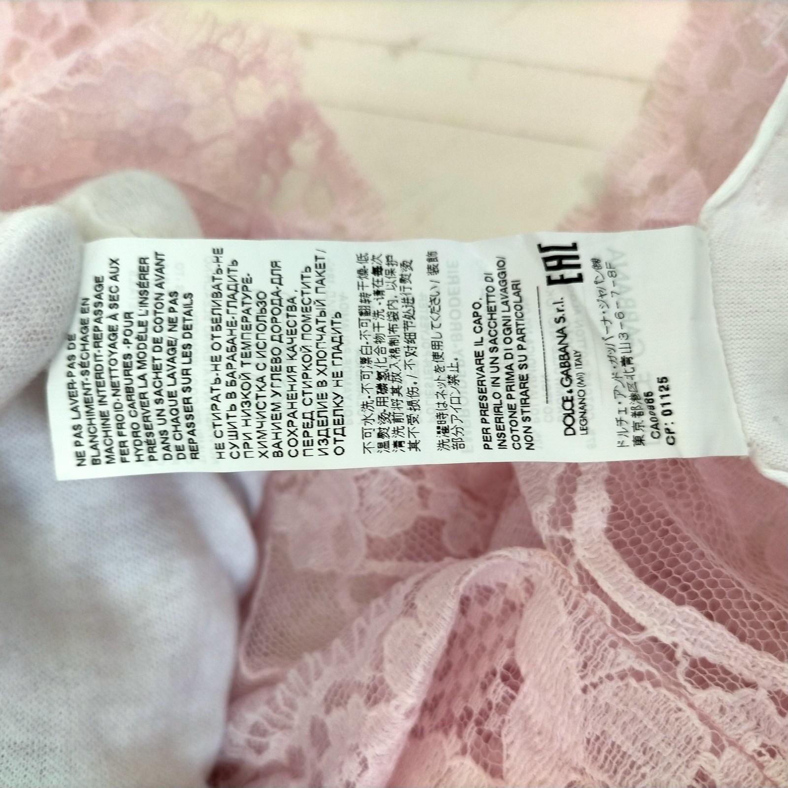 D and G Ladies Cotton Nylon Polyester Top White Pink Lace Size 44 Tops I 3968076